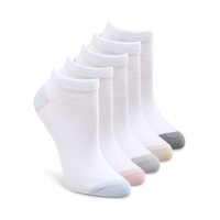 Denver Hayes Women's 5 Pk Contrast Heel Toe Ankle Socks