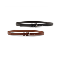 Ceinture unie de 17 mm pour femmes, Denver Hayes, paquet de 2 Front_Flat