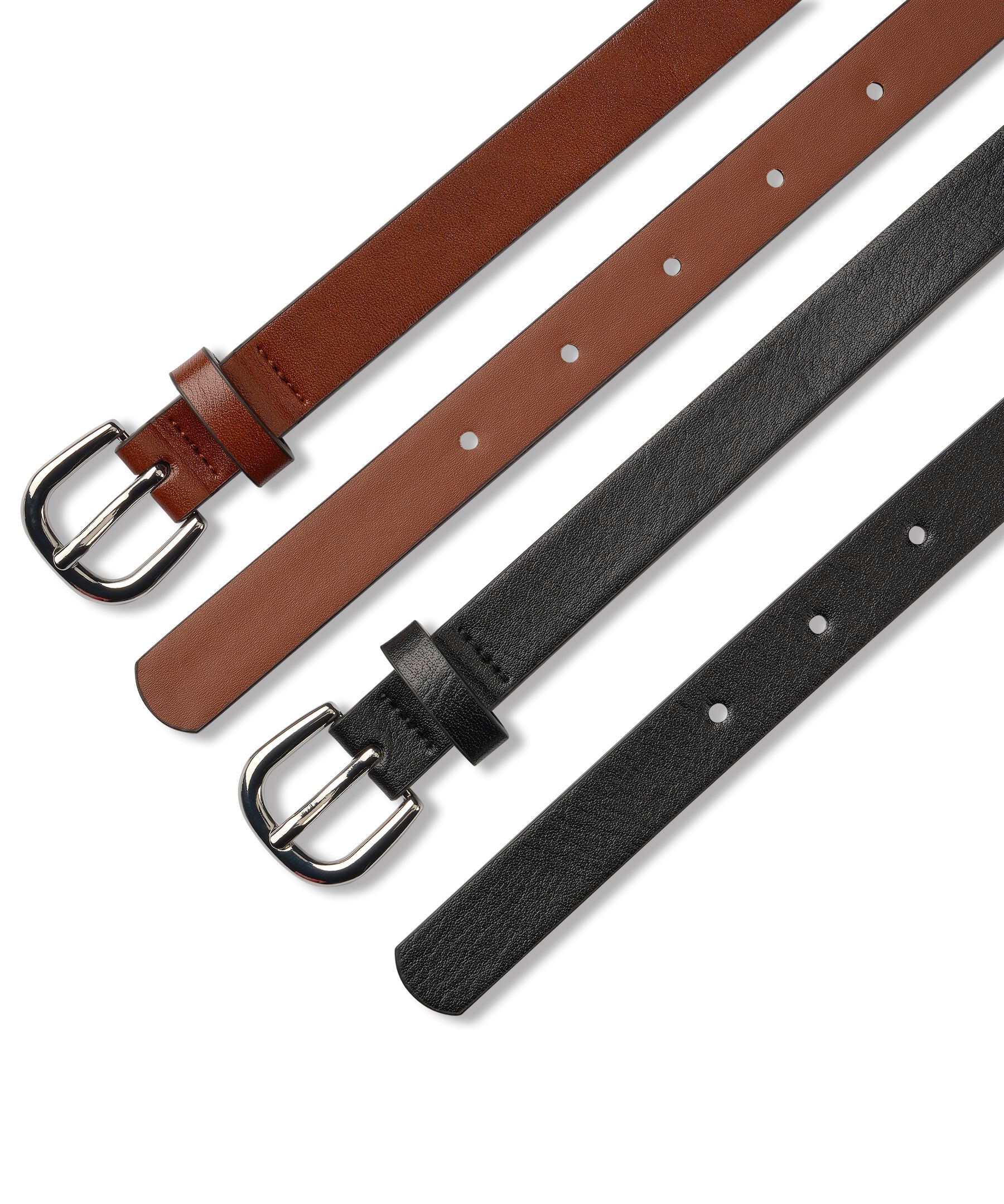 Ceinture unie de 17&nbsp;mm pour femmes, Denver Hayes, paquet de 2