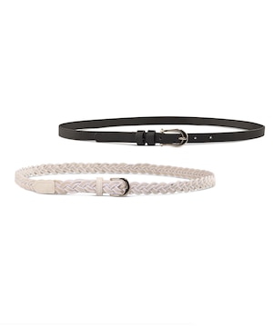 Ceinture en tissu tressé de 18 mm pour femmes, Denver Hayes, paquet de 2