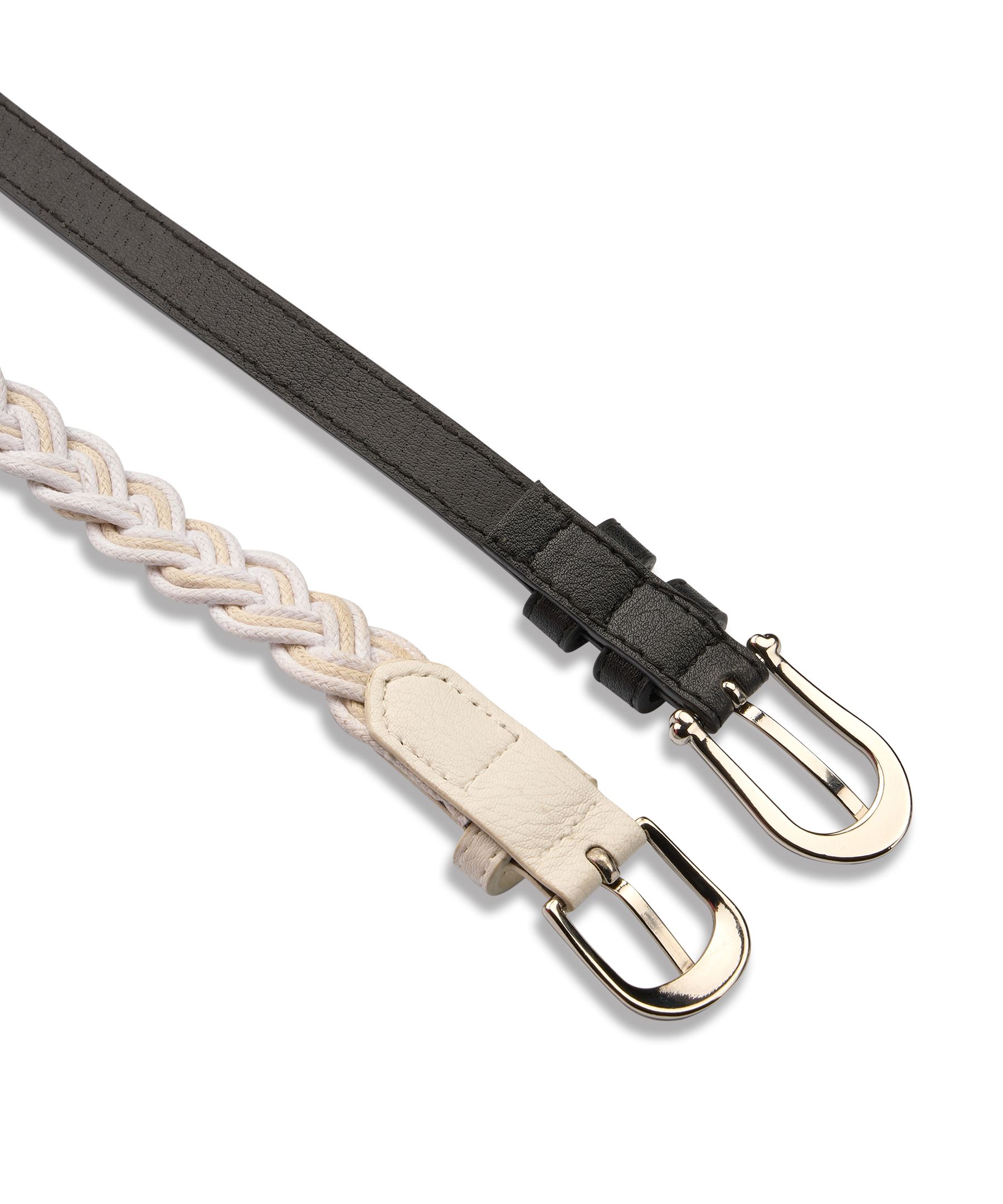 Ceinture en tissu tressé de 18&nbsp;mm pour femmes, Denver Hayes, paquet de 2