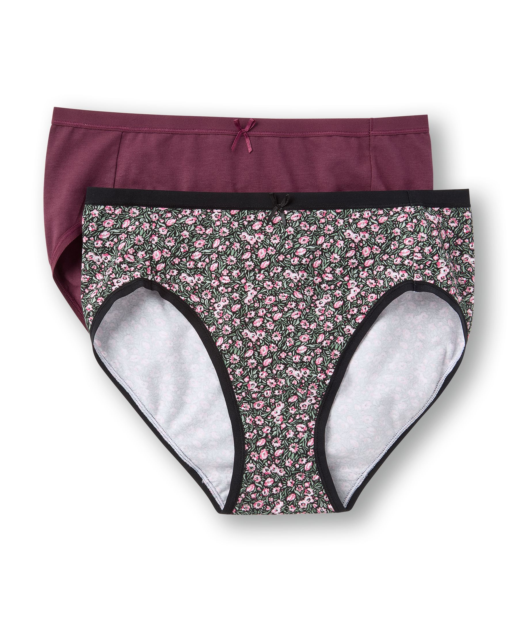 Culotte échancrée extensible en coton pour femmes, Denver Hayes, paquet de&nbsp;2