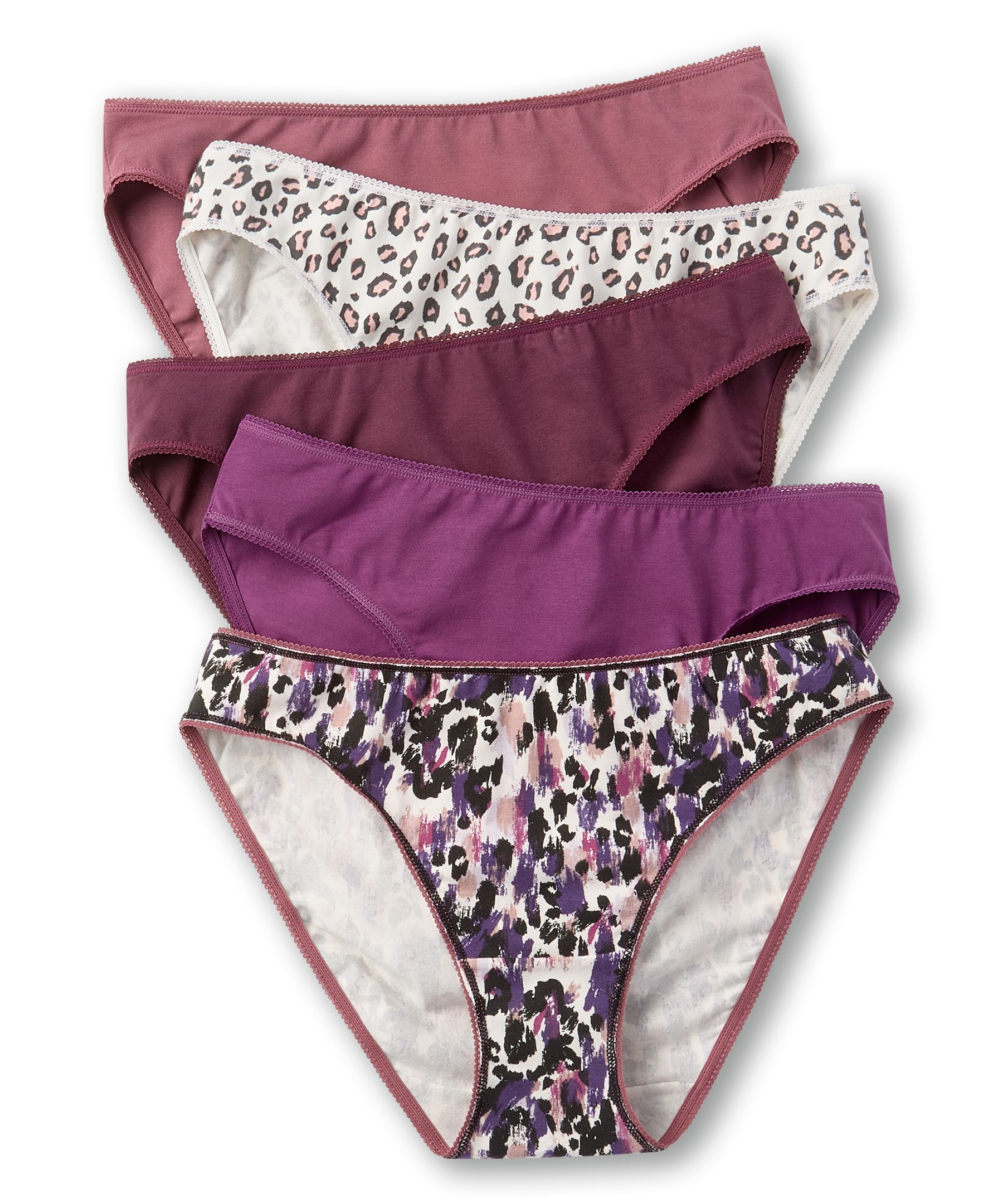 Denver Hayes Women's 5 pk Cotton Stretch Hi-Cut Briefs