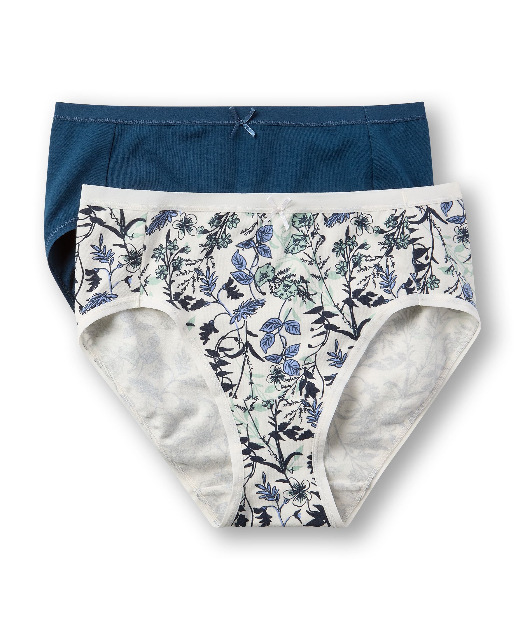 Denver Hayes Women's 2 pk Perfect fit Panty Cotton Stretch Hi-Cut Briefs