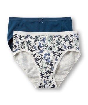 Denver Hayes Women's 2 pk Perfect fit Panty Cotton Stretch Hi-Cut Briefs