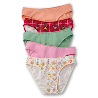 Caleçon bikini extensible en coton pour femmes, Denver Hayes, paquet de 5 Front_Flat