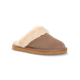 Pantoufles en suède avec col en fourrure pour femmes, WindRiver Front_Three_Fourths_Angled_Right