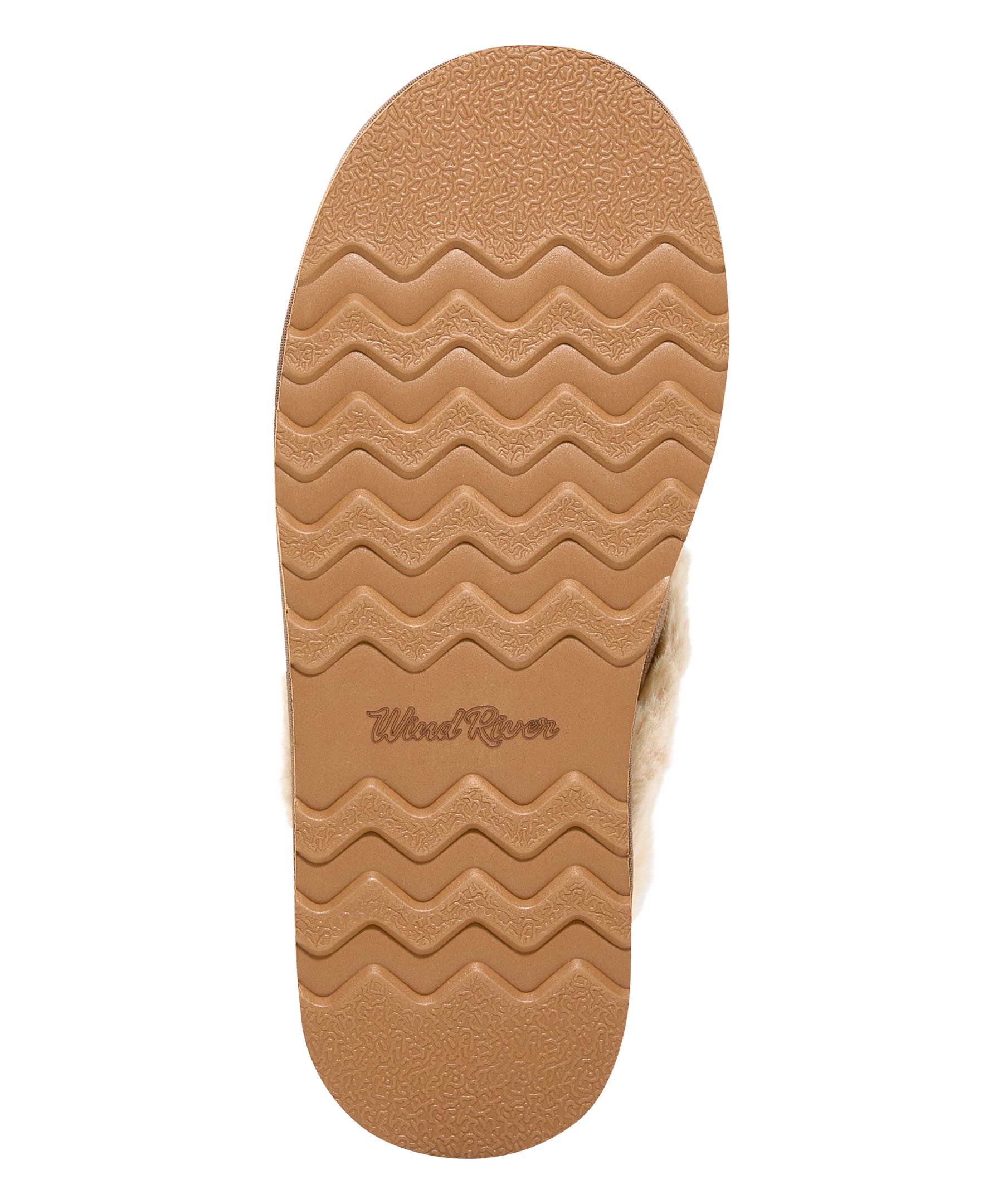 WindRiver Women's Suede Fur Collar Scuff Slippers