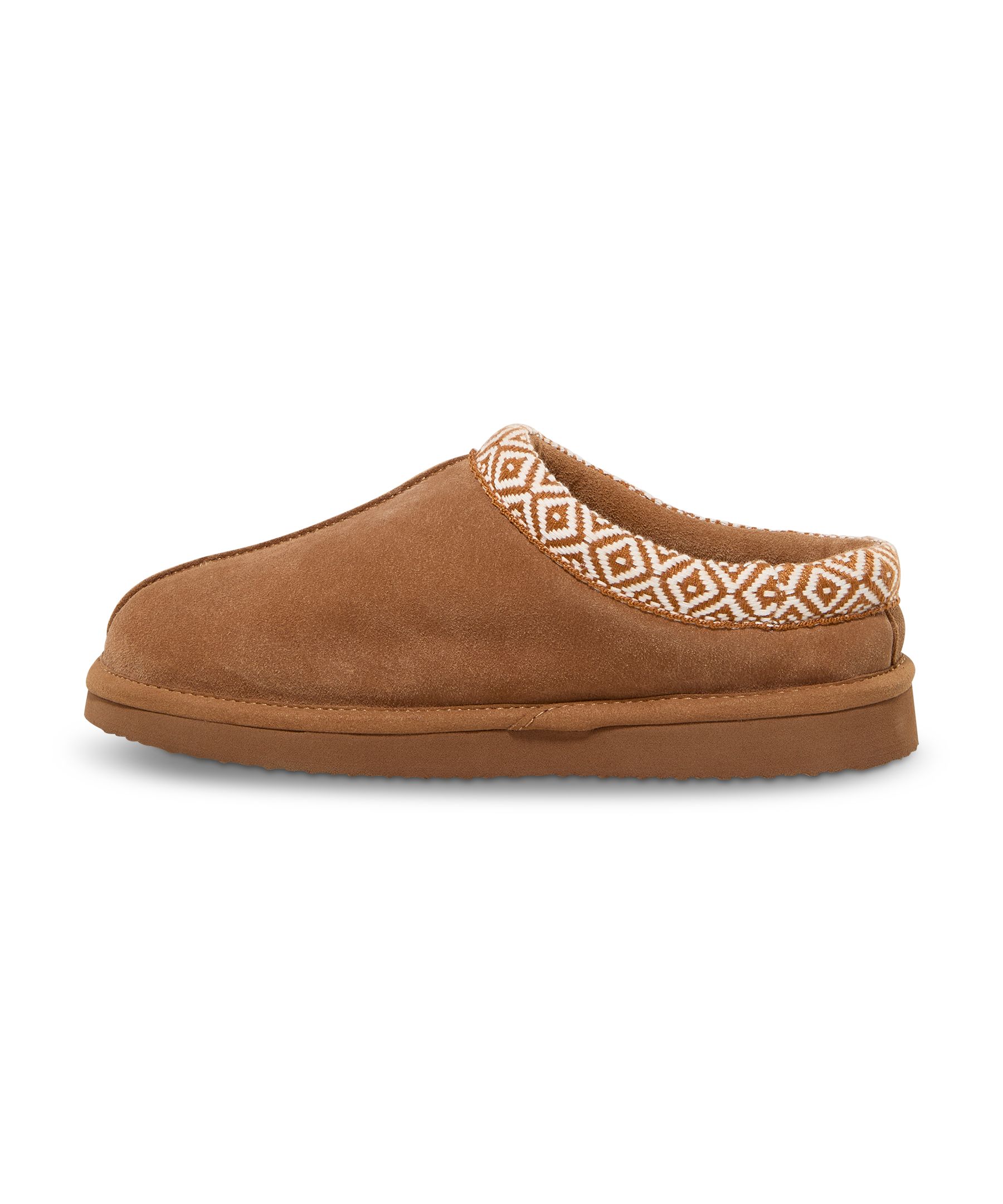 Sabots en suède avec col à coutures décoratives pour femmes, WindRiver