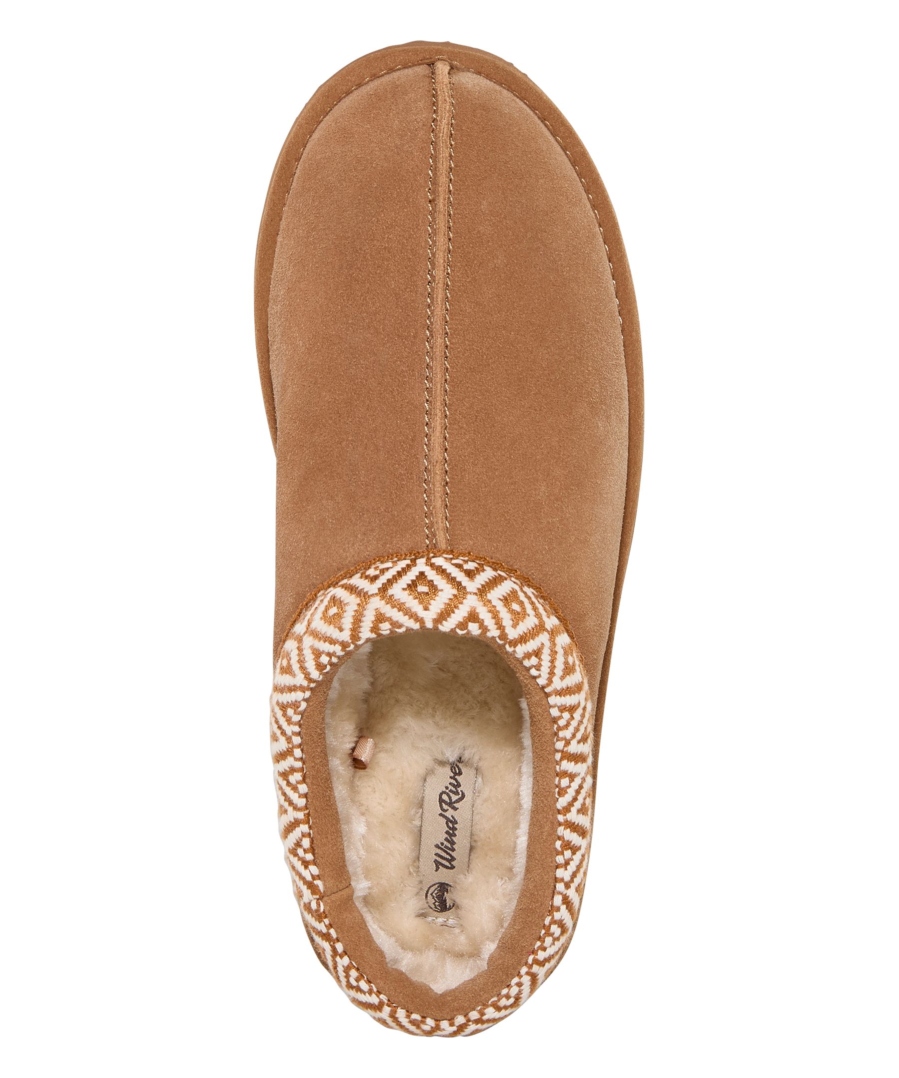 Sabots en suède avec col à coutures décoratives pour femmes, WindRiver