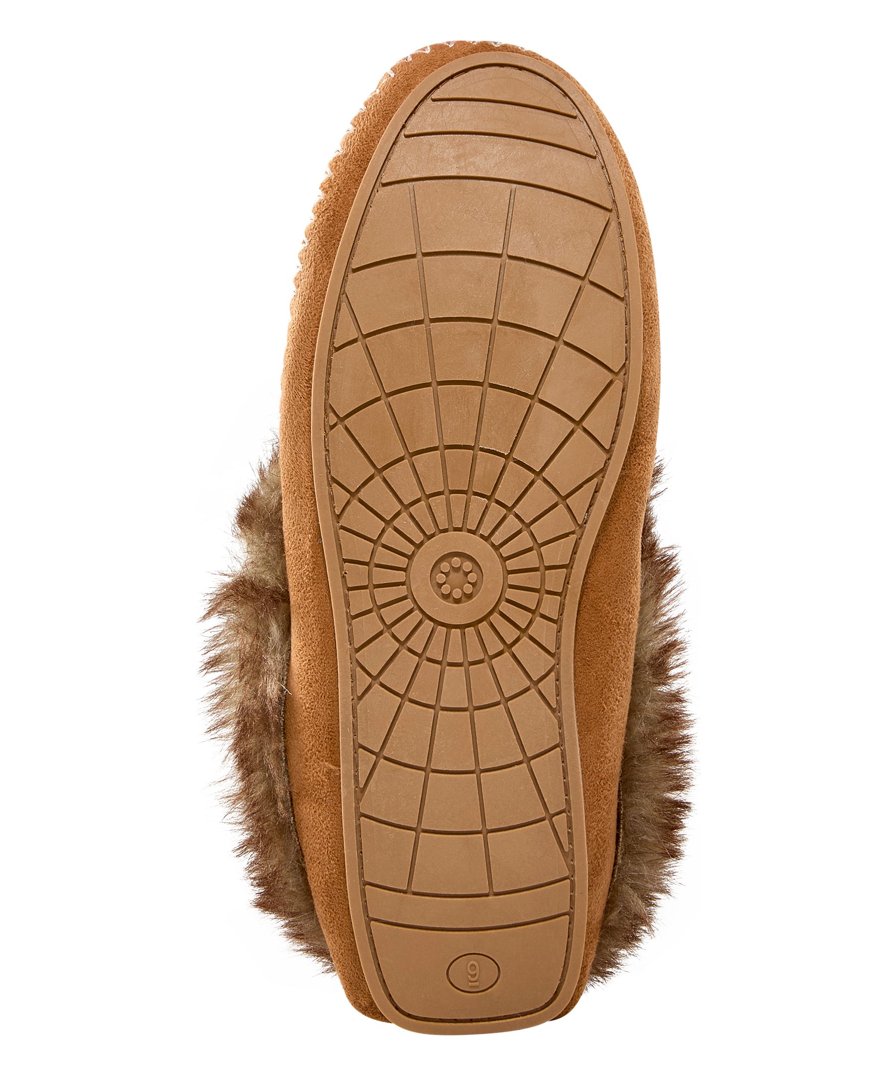 Pantoufles piquées style mocassin en fausse fourrure pour femmes, WindRiver