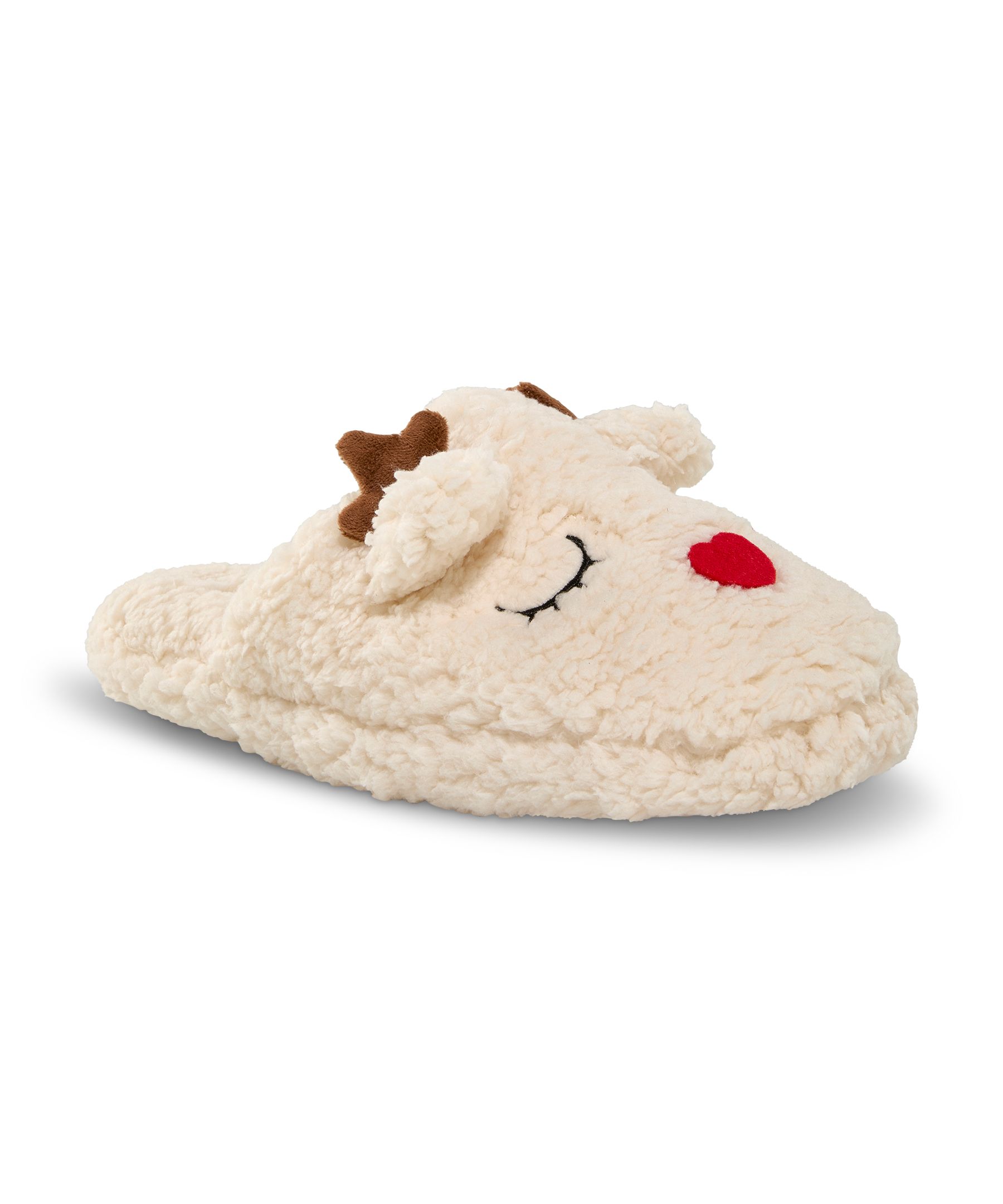 Pantoufles en molleton à motif de renne pour femmes, Denver Hayes