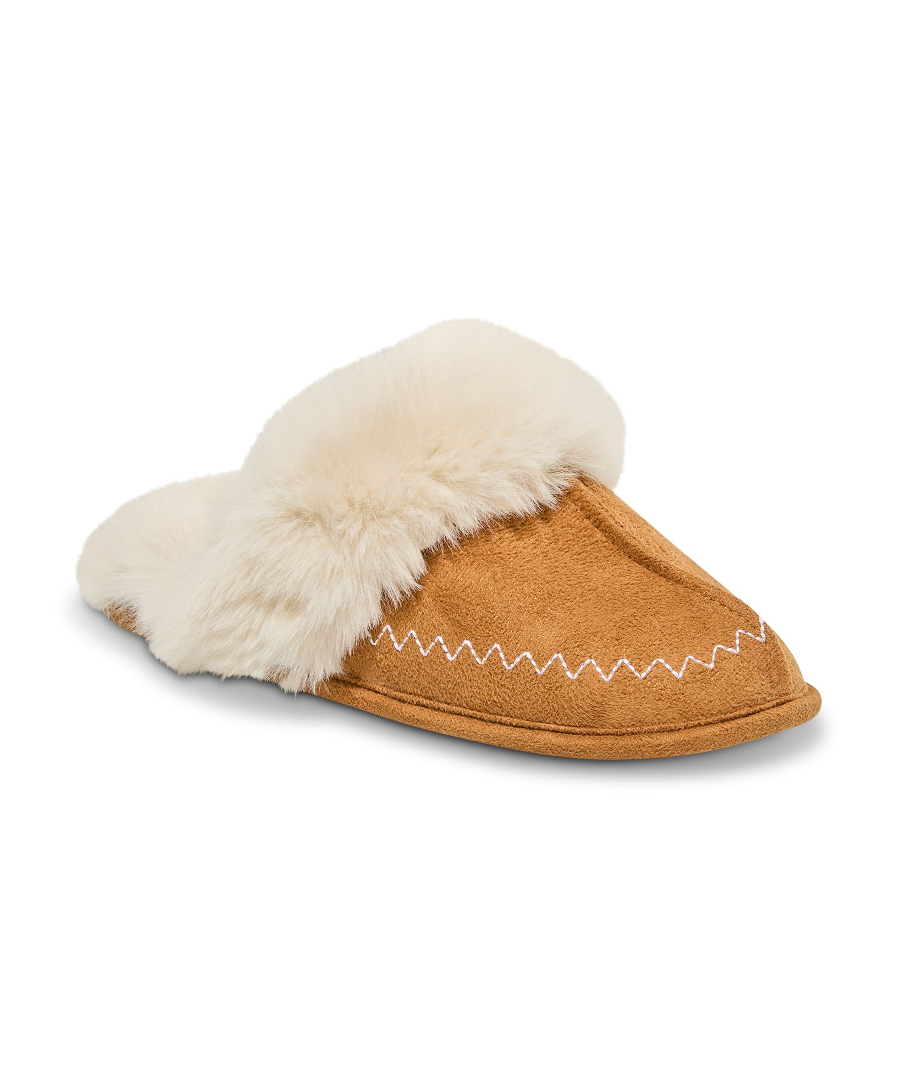 WindRiver Women's Faux Fur Stitched Slippers