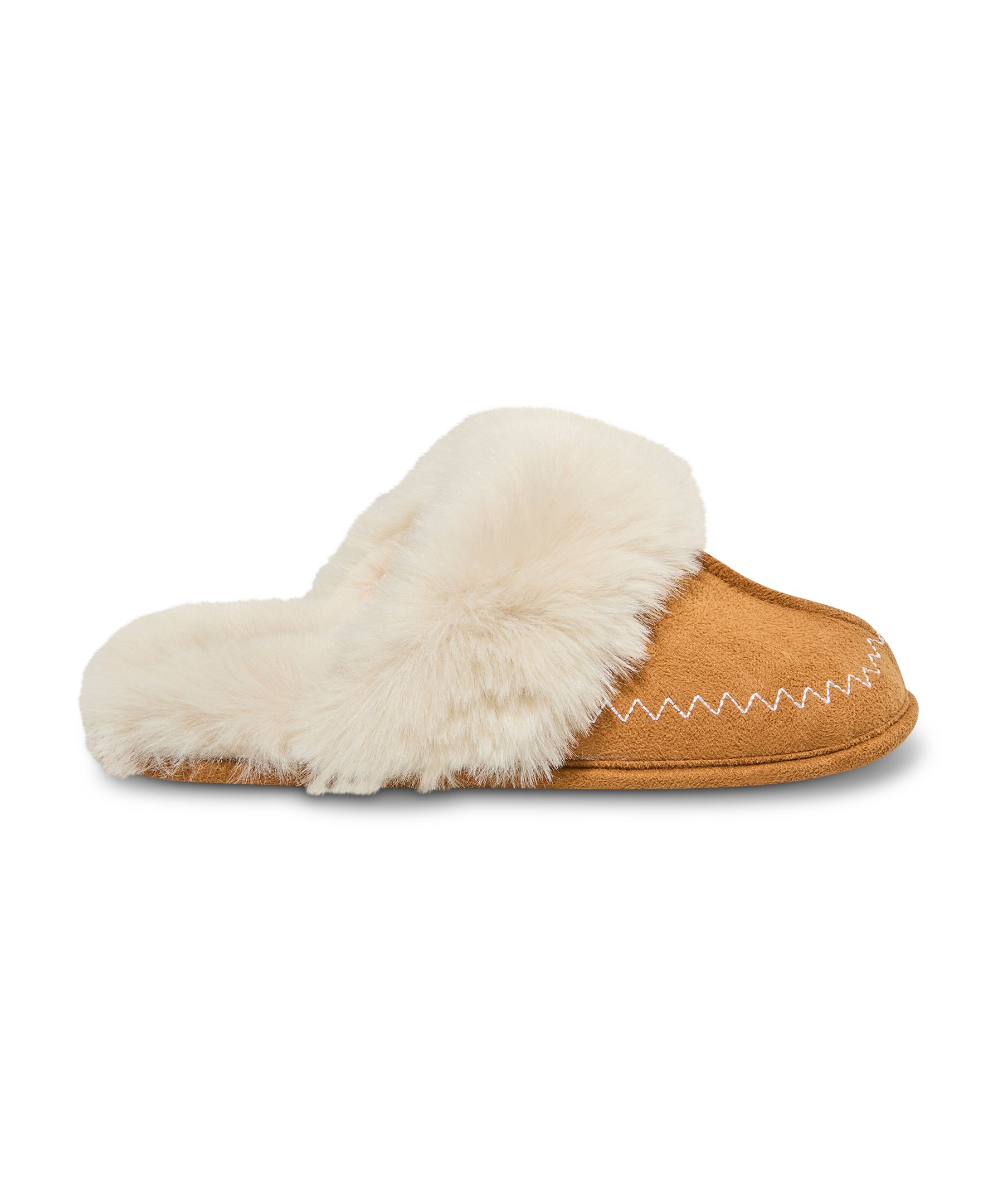 WindRiver Women's Faux Fur Stitched Slippers