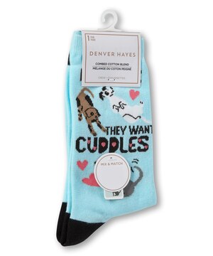Chaussettes fantaisie en coton à motif pour femmes, Denver Hayes
