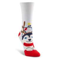 Denver Hayes Women's Holiday Chenille Socks Front_Angled_Right