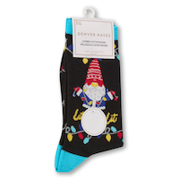 Chaussettes fantaisie en coton à motif des Fêtes pour femmes, Denver Hayes Front_Flat