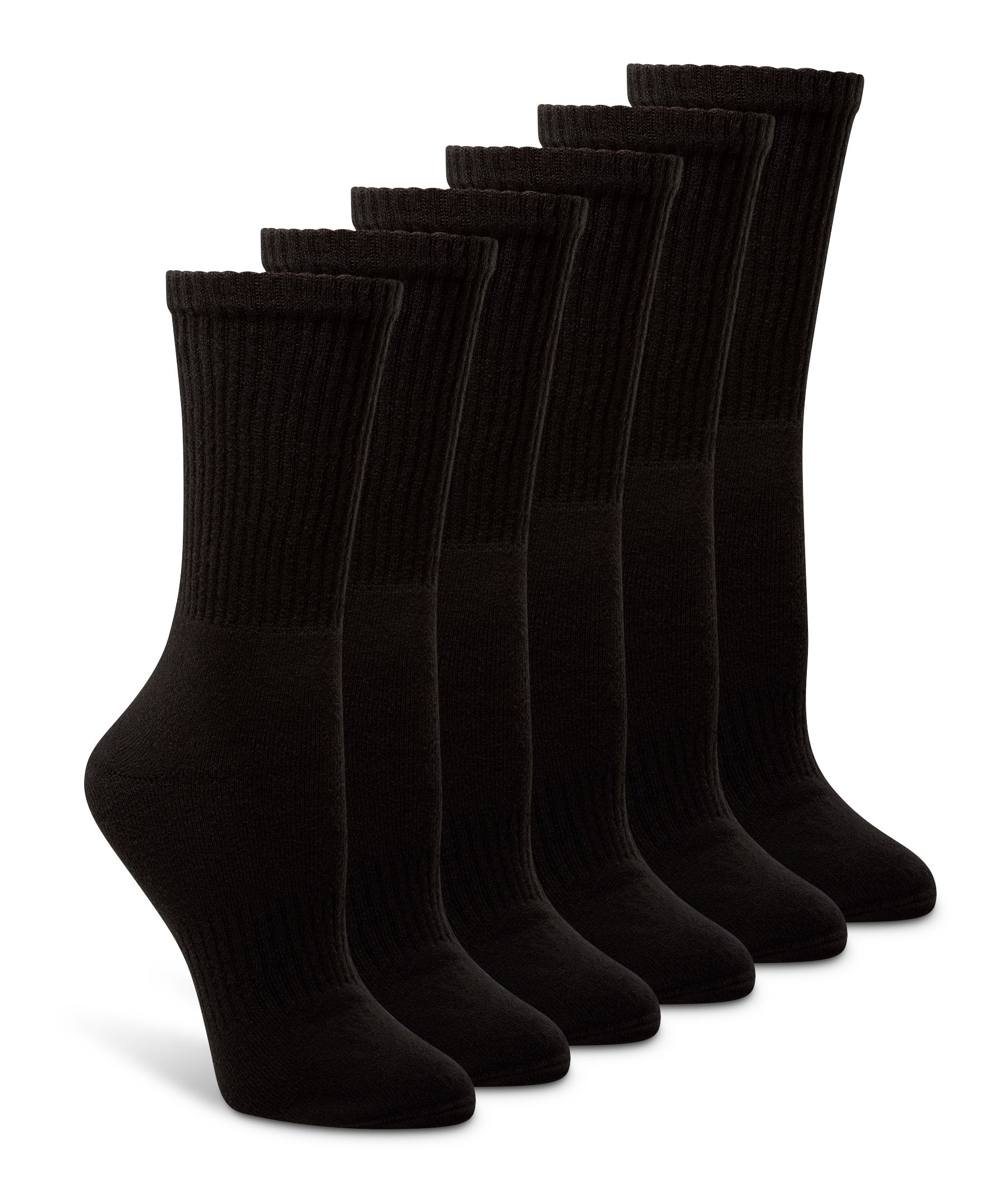 Shambhala Women's 6 pk Quad Comfort Crew Cut Sport Socks