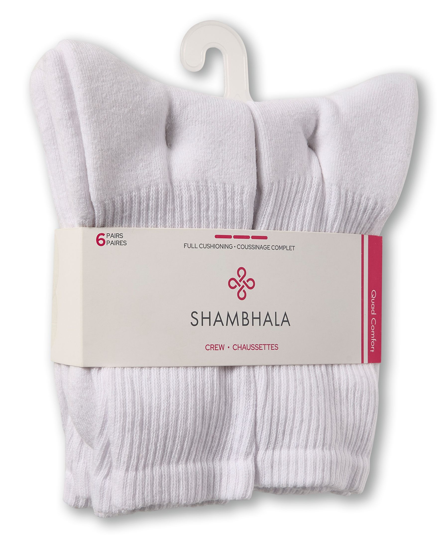 Mi-chaussettes de sport Quad Comfort pour femmes, Shambhala, paquet de 6&nbsp;paires