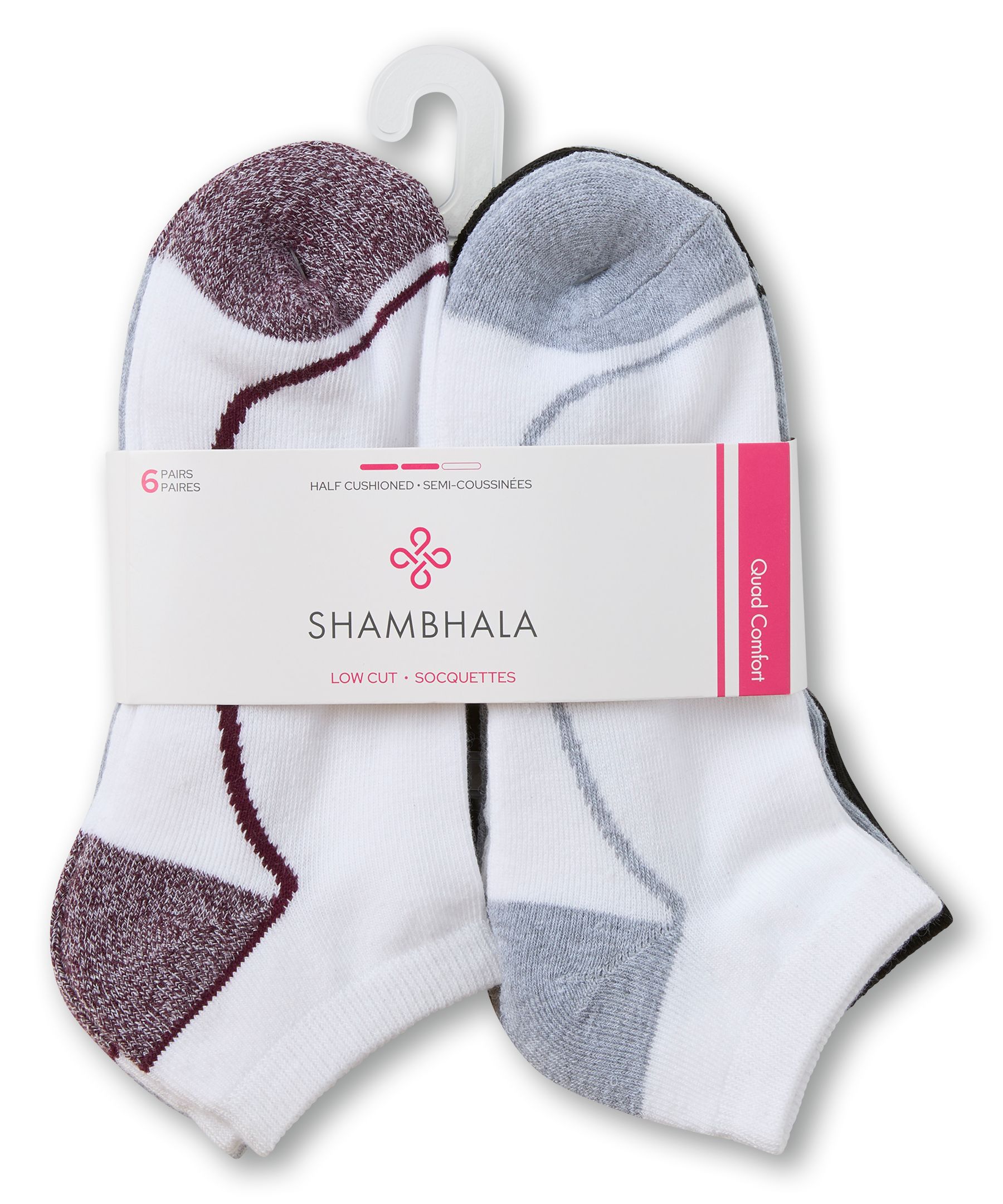 Shambhala Women's 6 pk Quad Comfort Low Cut Socks