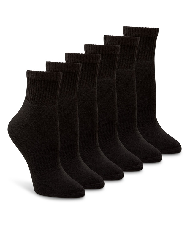 Shambhala Women's 6 pk Quad Comfort Quarter Cut Sport Socks