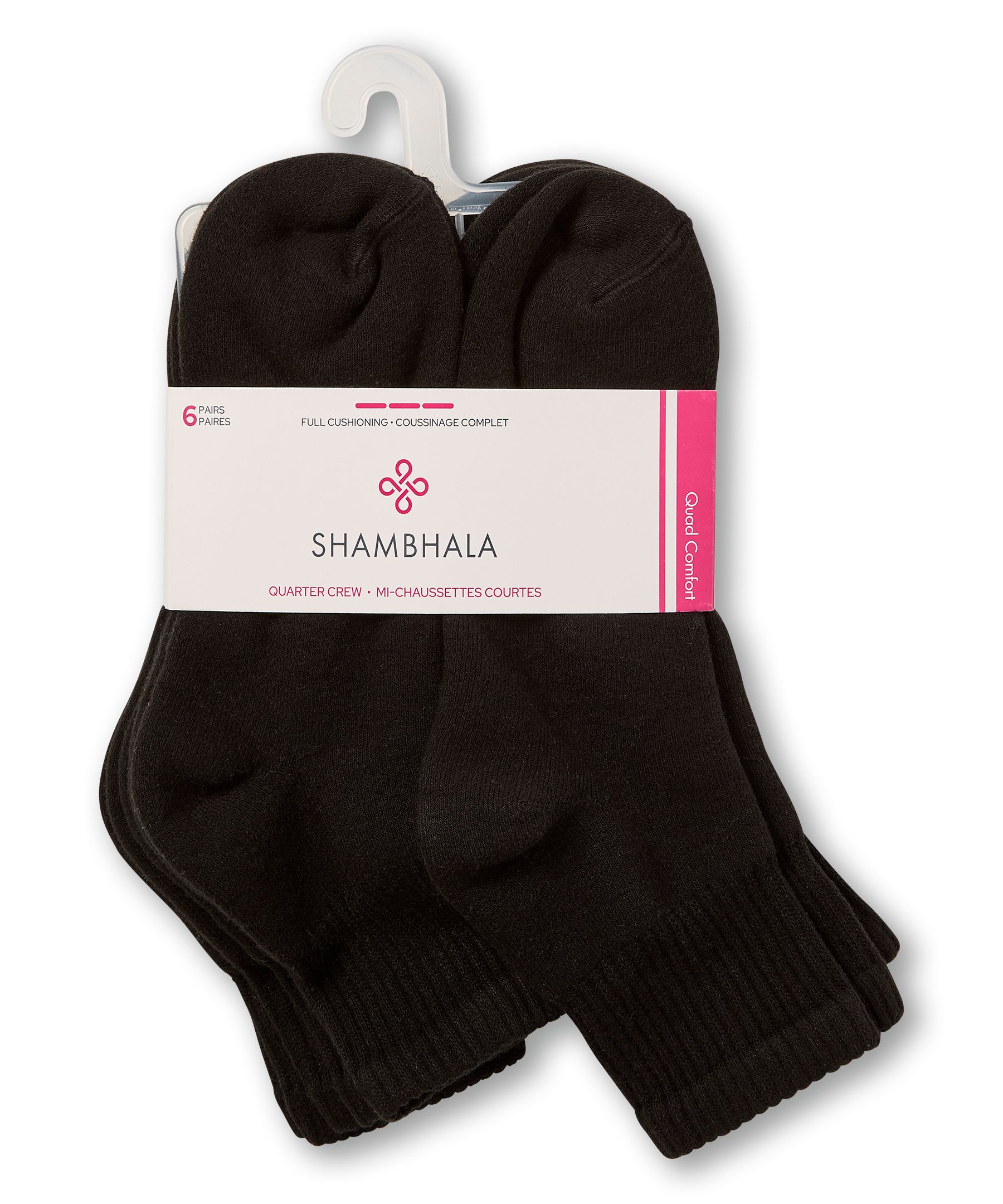 Mi-chaussettes de sport Quad Comfort pour femmes, Shambhala, paquet de 6&nbsp;paires