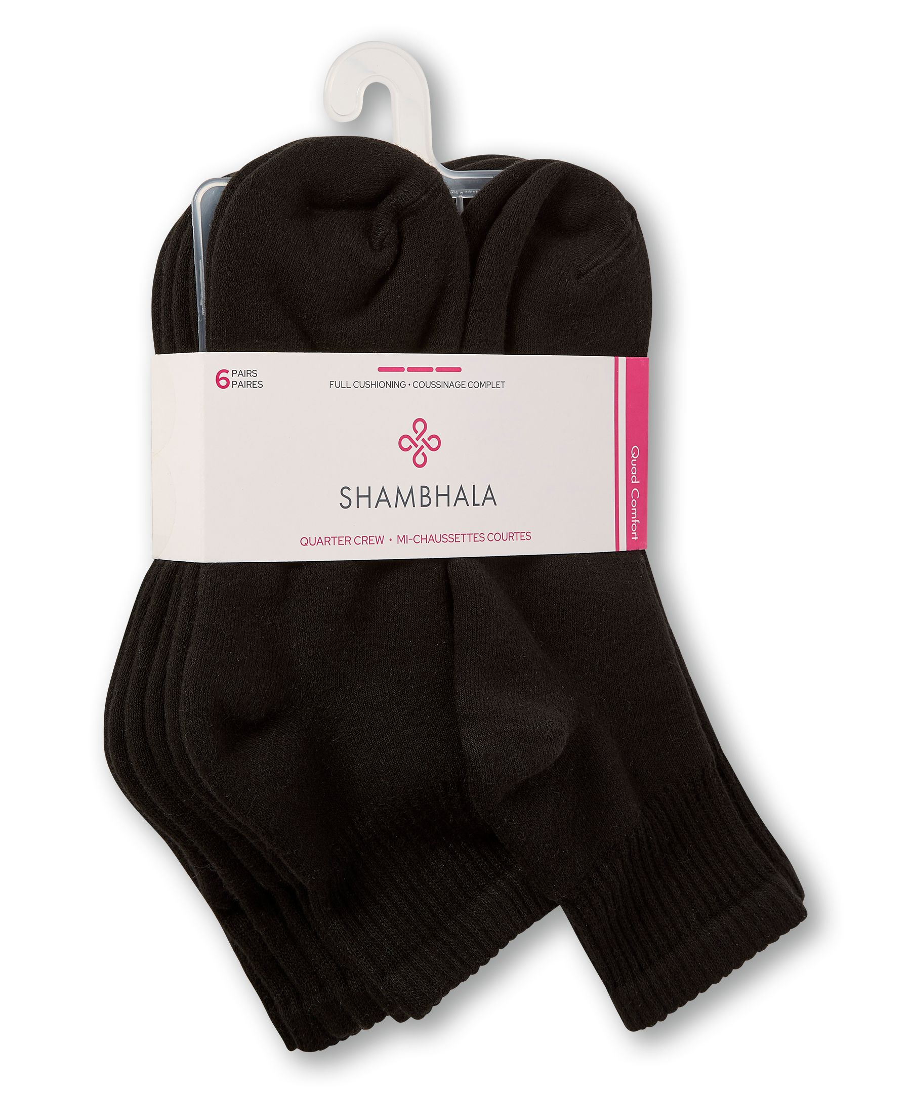 Mi-chaussettes de sport Quad Comfort pour femmes, Shambhala, paquet de 6&nbsp;paires