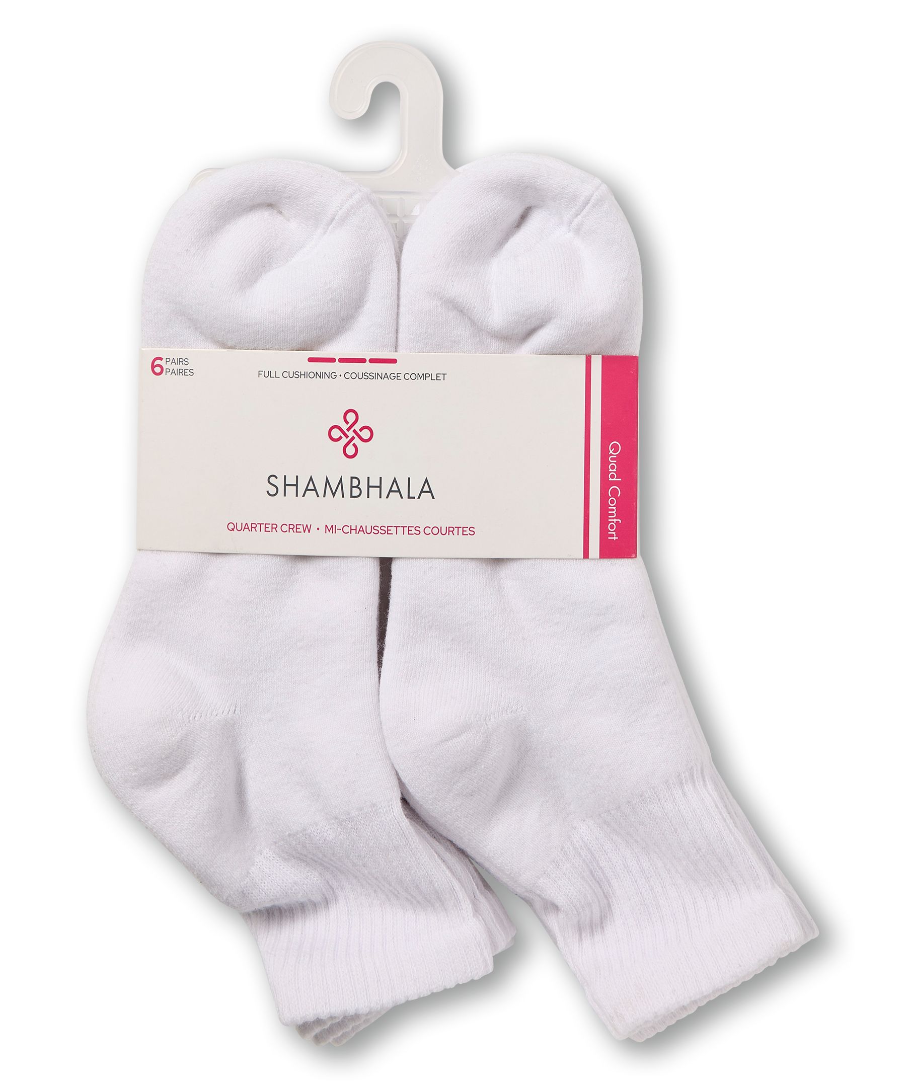 Mi-chaussettes de sport Quad Comfort pour femmes, Shambhala, paquet de 6&nbsp;paires