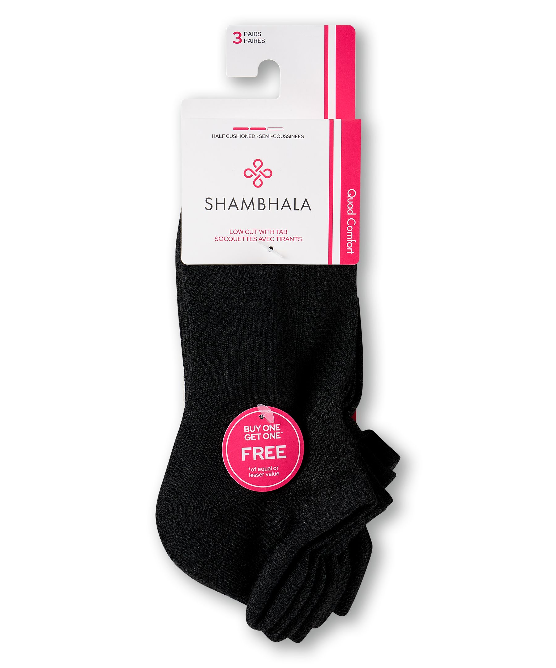 Chaussettes de sport Shambhala avec Quad Comfort, pour femmes, paquet de 3&nbsp;paires