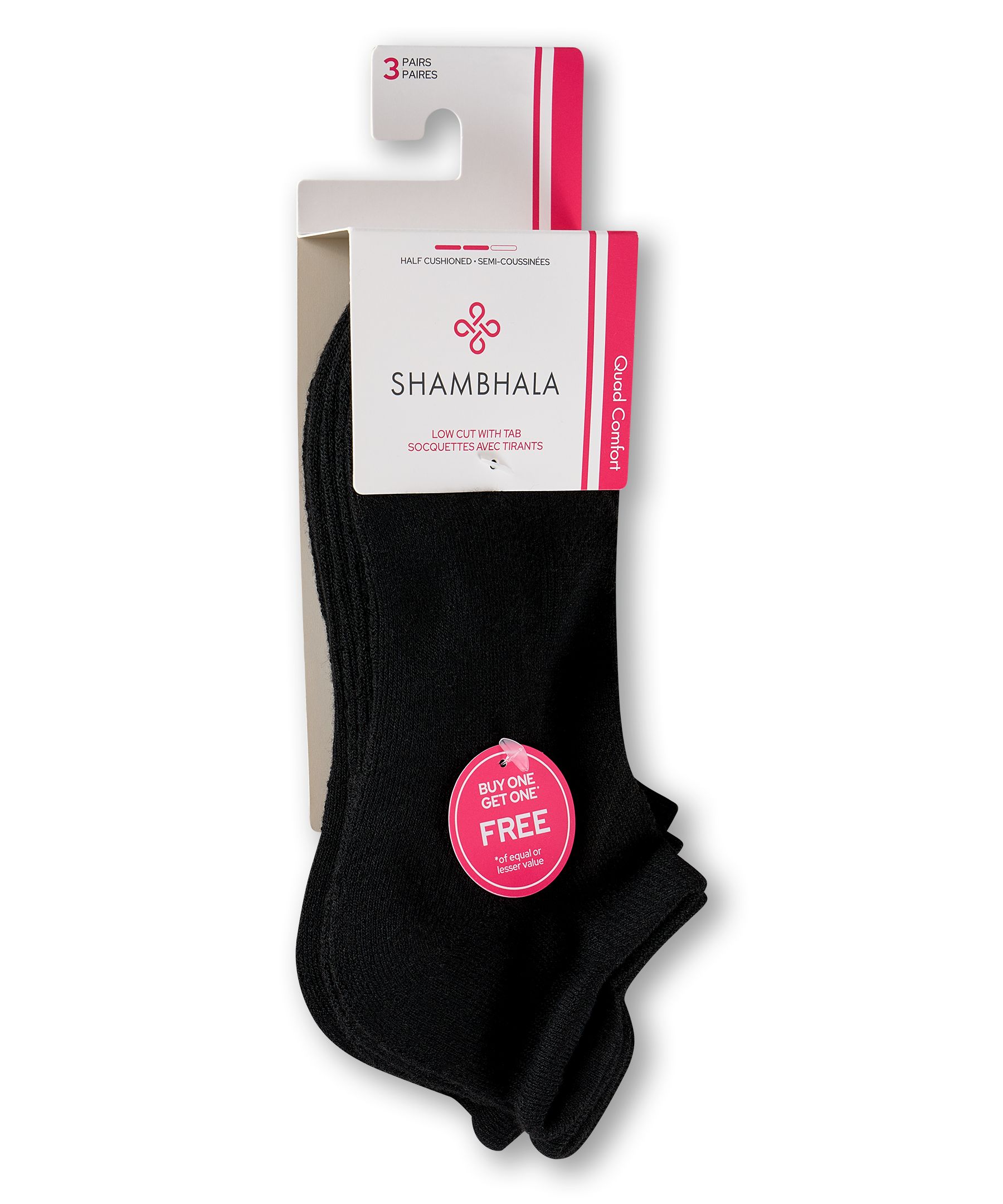 Chaussettes de sport Shambhala avec Quad Comfort, pour femmes, paquet de 3&nbsp;paires