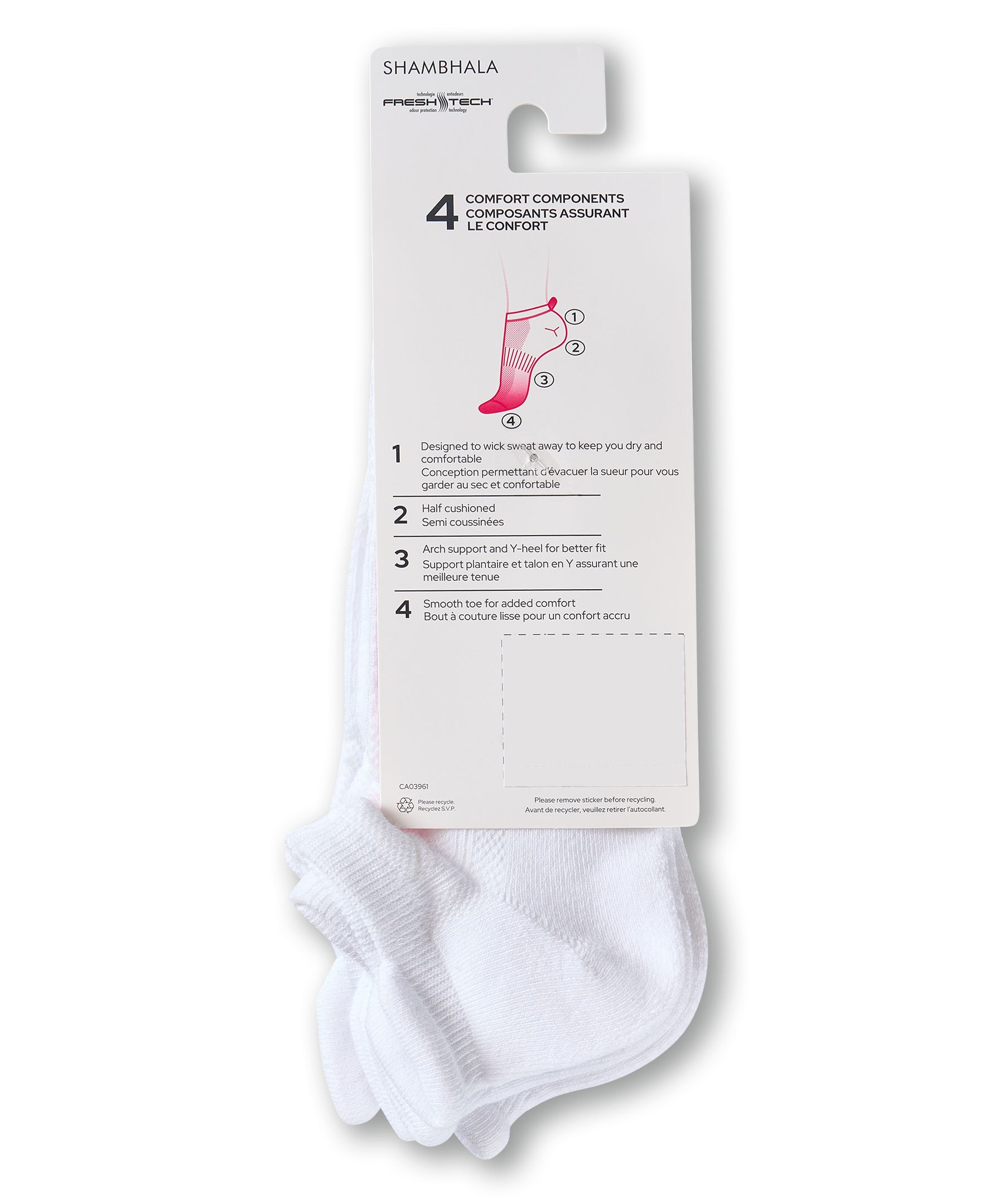 Shambhala Women's 3 Pack Quad Comfort Sport Socks