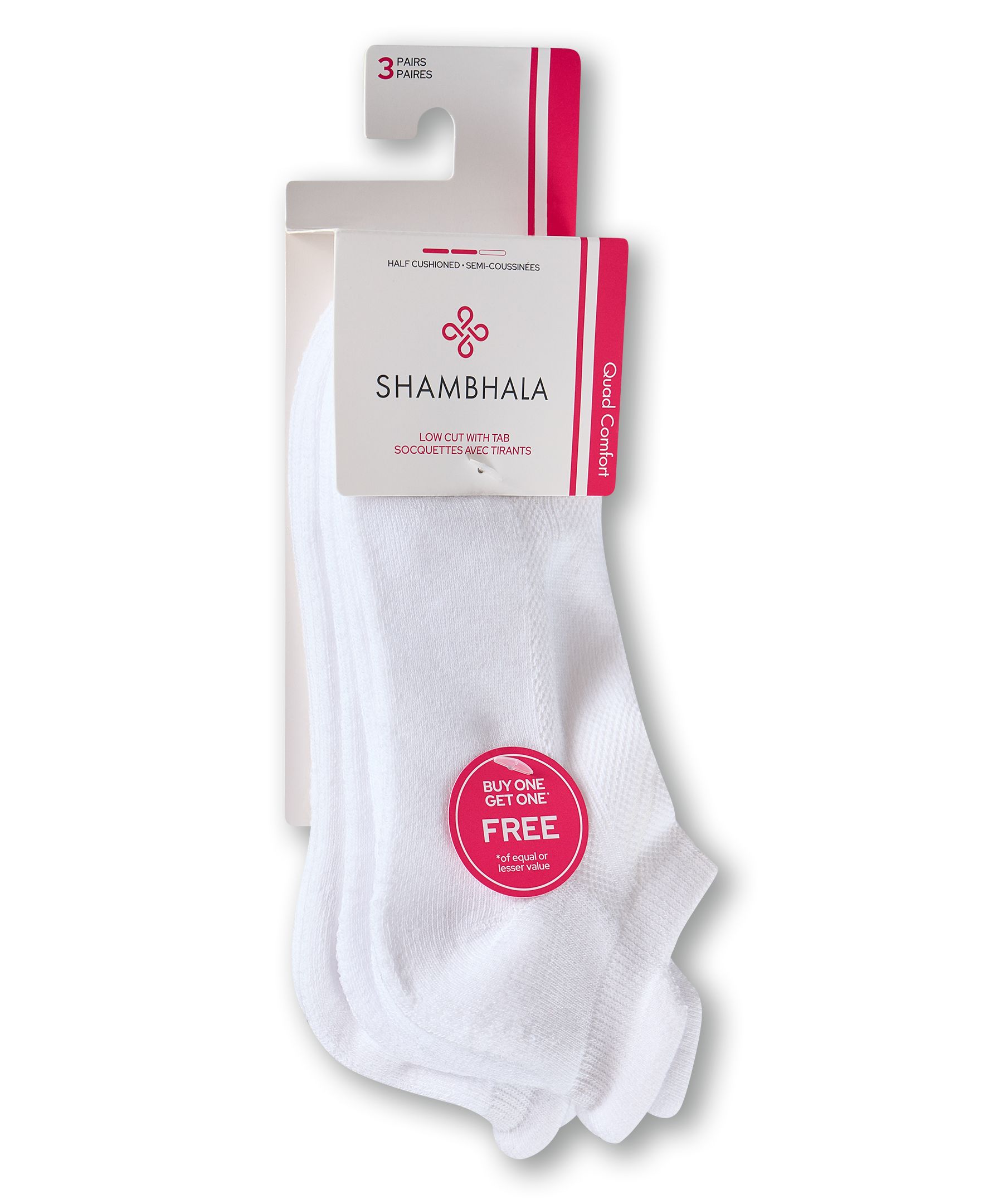Shambhala Women's 3 Pack Quad Comfort Sport Socks