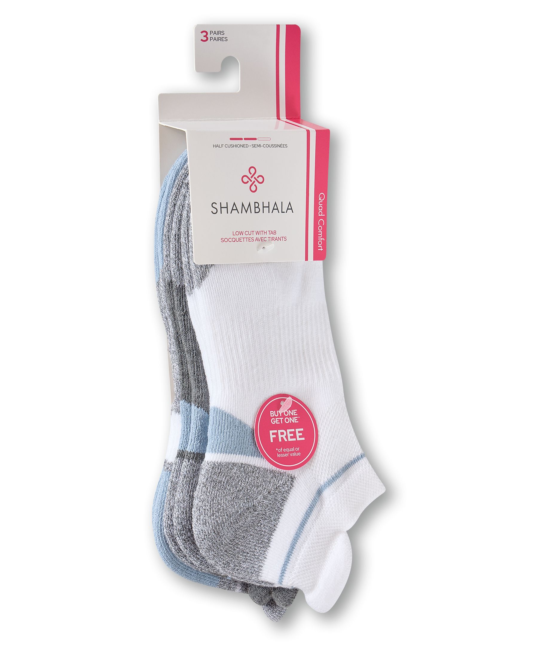 Chaussettes de sport Shambhala avec patte arrière pour femmes, paquet de 3&nbsp;paires