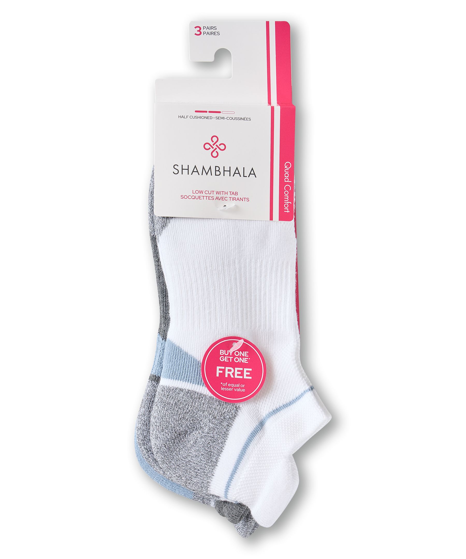 Chaussettes de sport Shambhala avec patte arrière pour femmes, paquet de 3&nbsp;paires