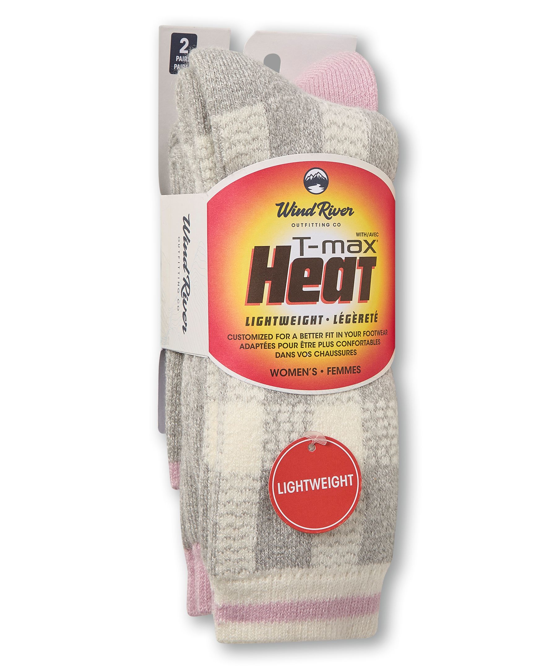 Mi-chaussettes isothermes légères T-Max pour femmes, WindRiver, paquet de 2 paires