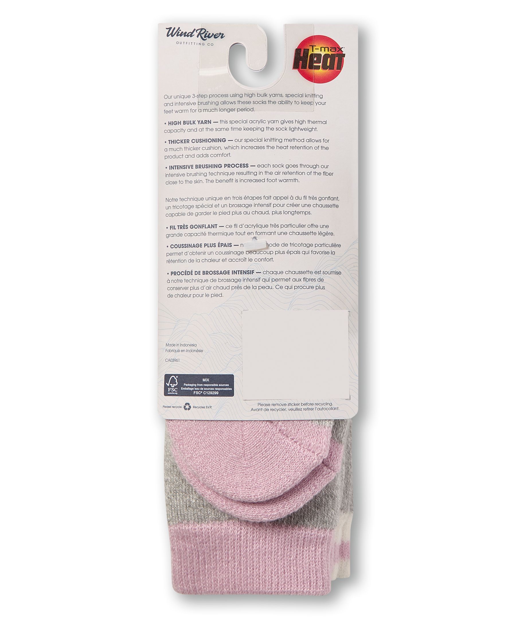Mi-chaussettes isothermes légères T-Max pour femmes, WindRiver, paquet de 2 paires