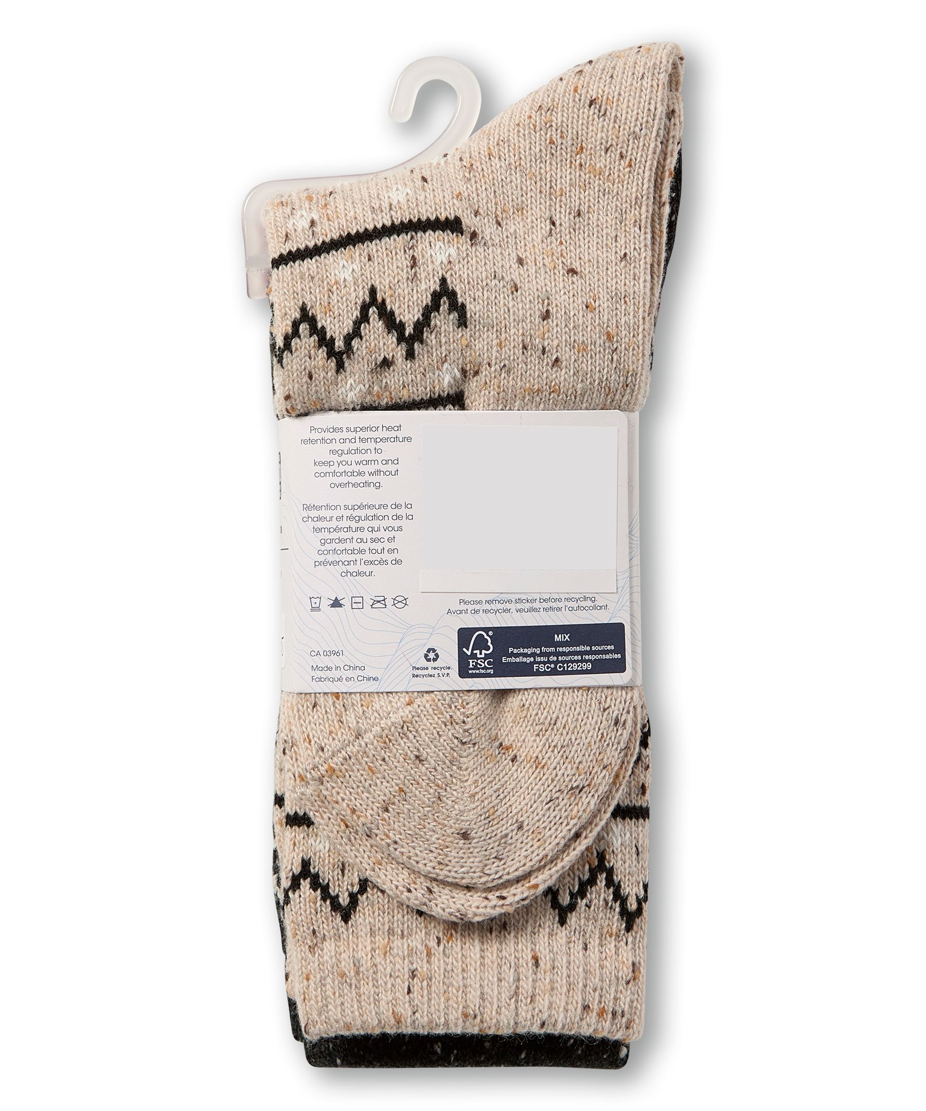 Chaussettes décontractées WindRiver T-MAX en tweed avec imprimé, pour femmes, paquet de 2&nbsp;paires