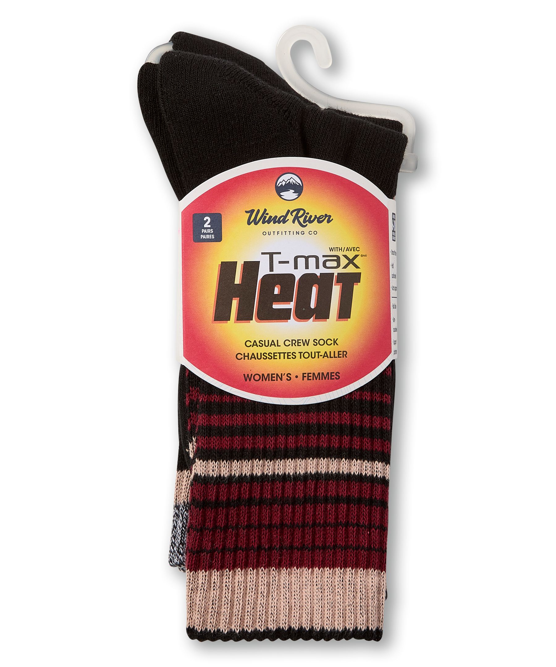 WindRiver Women's 2 pk T-Max Casual Crew Socks