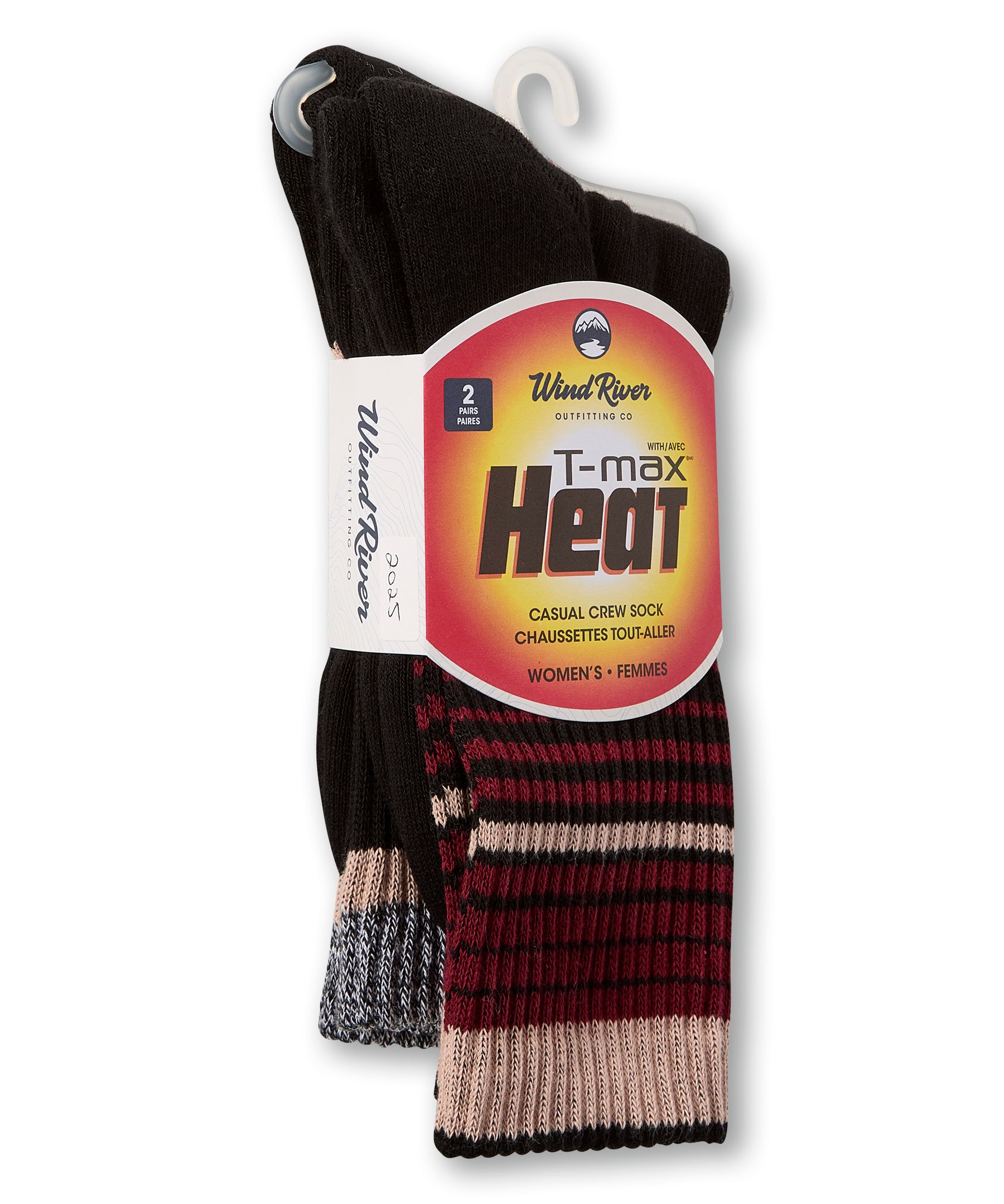 WindRiver Women's 2 pk T-Max Casual Crew Socks