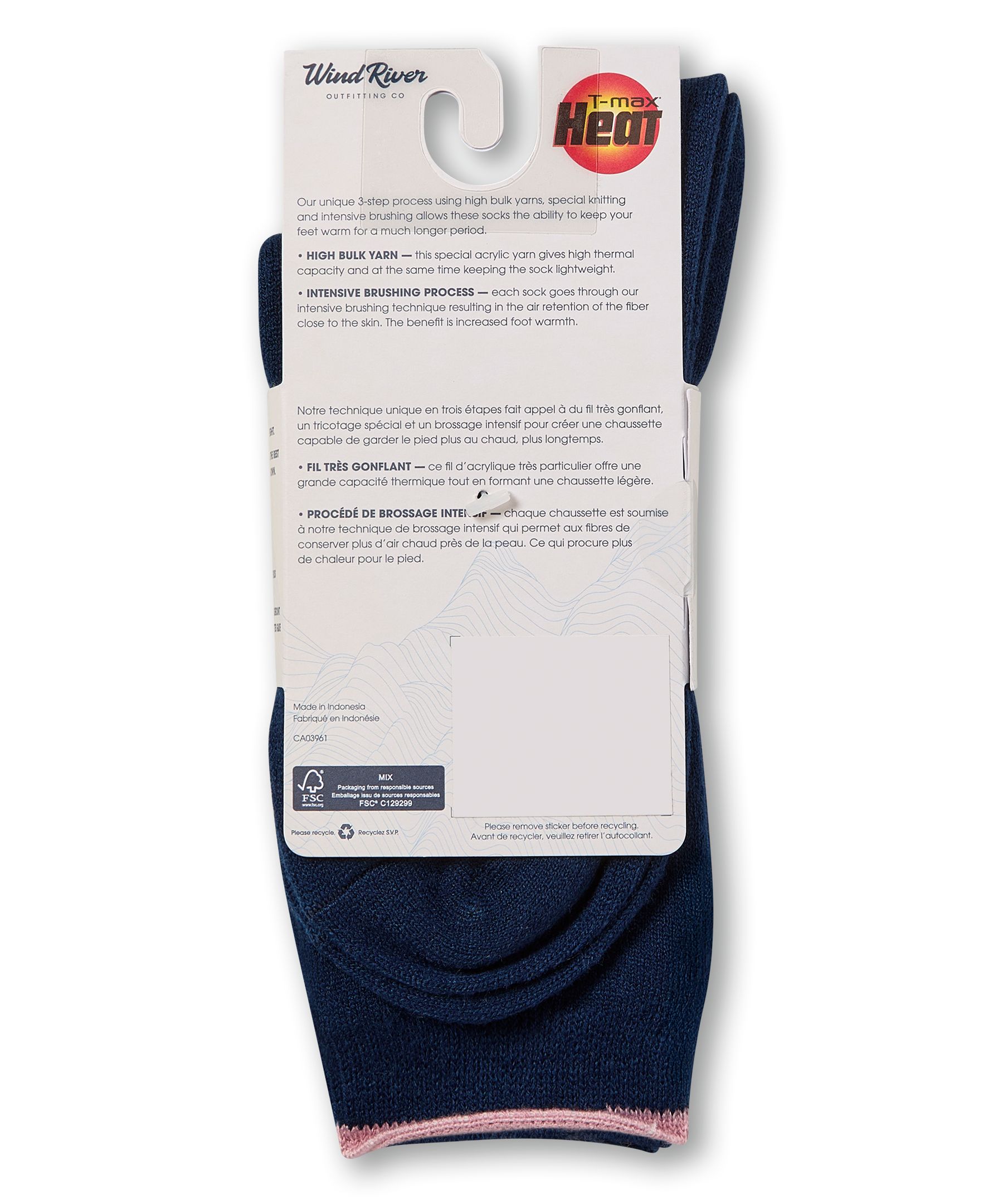 Chaussettes pour bottes avec T-Max Lite pour femmes, WindRiver, paquet de 2&nbsp;paires