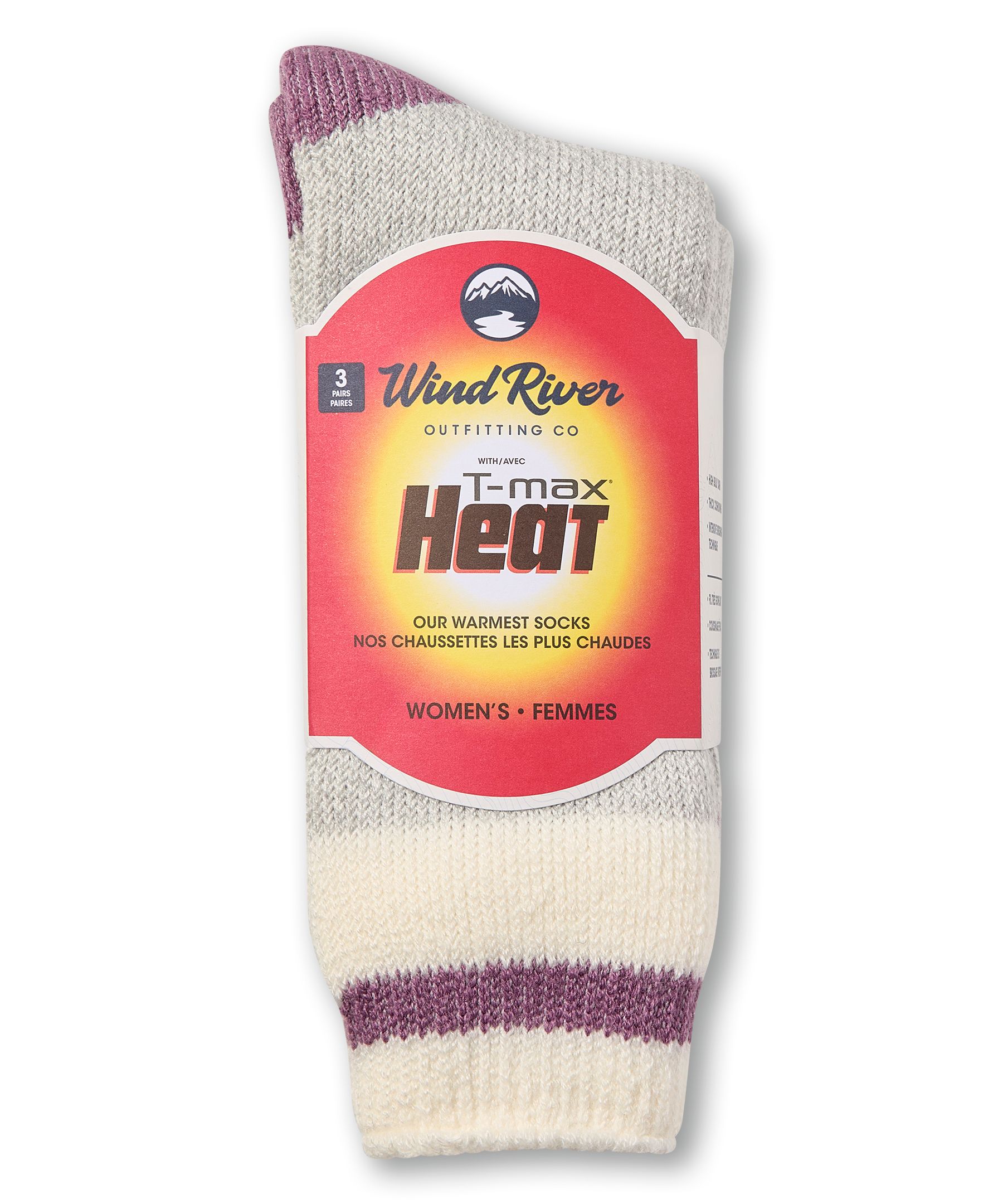 WindRiver Women's 3 pk T-Max Thermal Crew Socks