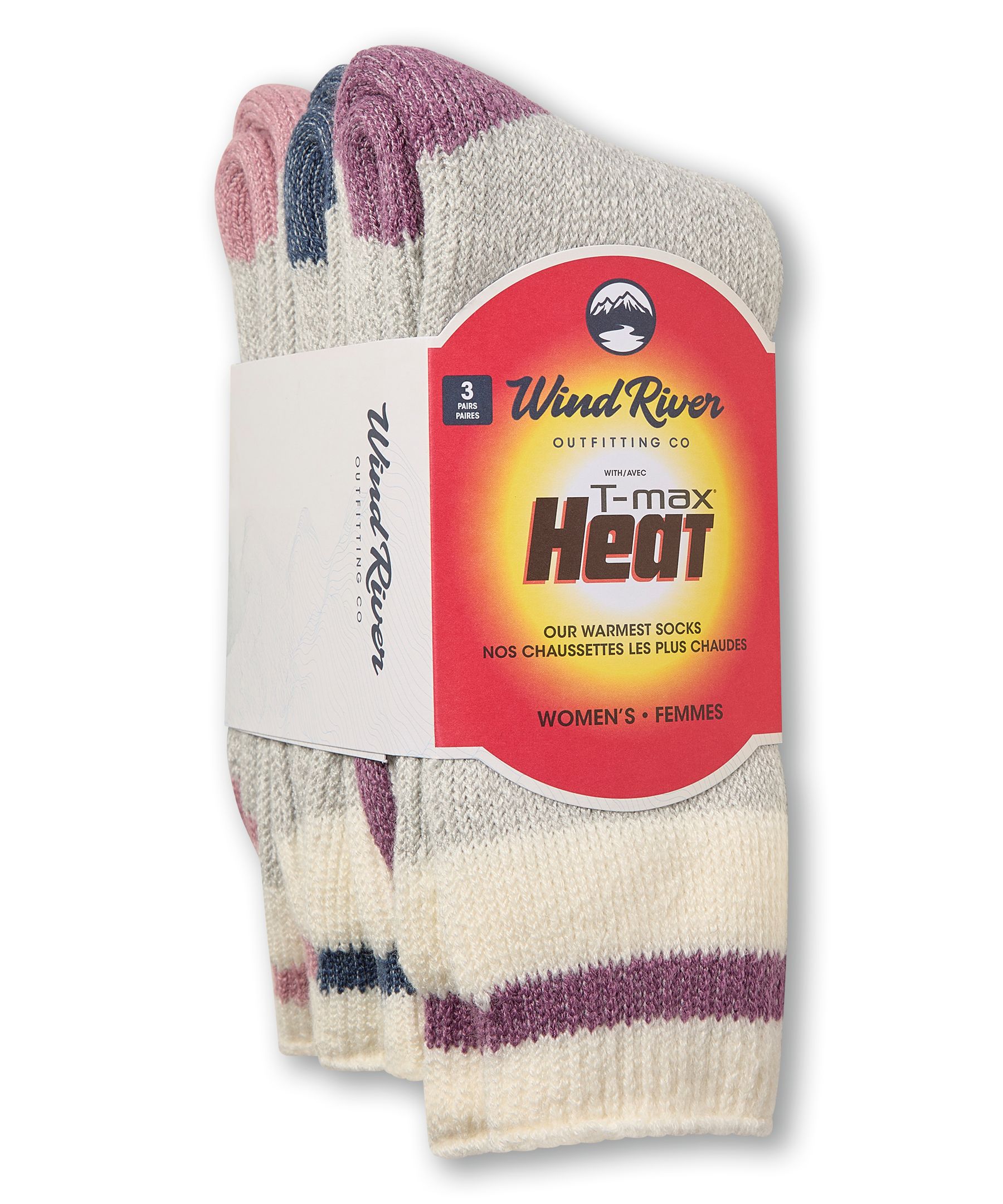 WindRiver Women's 3 pk T-Max Thermal Crew Socks