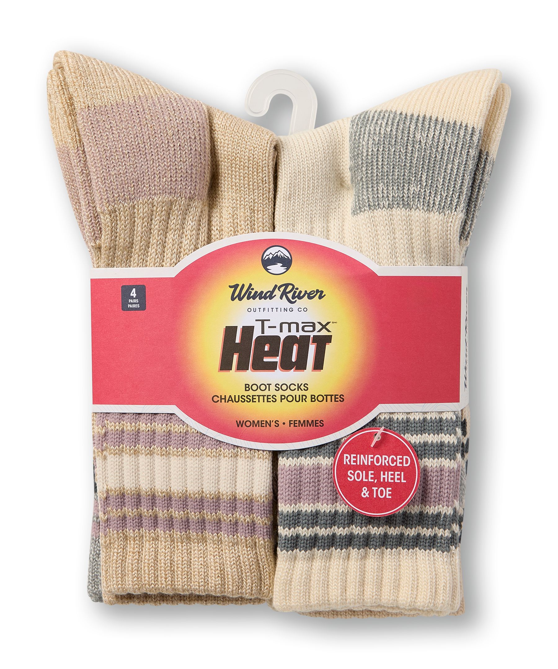 Chaussettes décontractées avec T-MAX pour femmes, WindRiver, paquet de 4&nbsp;paires