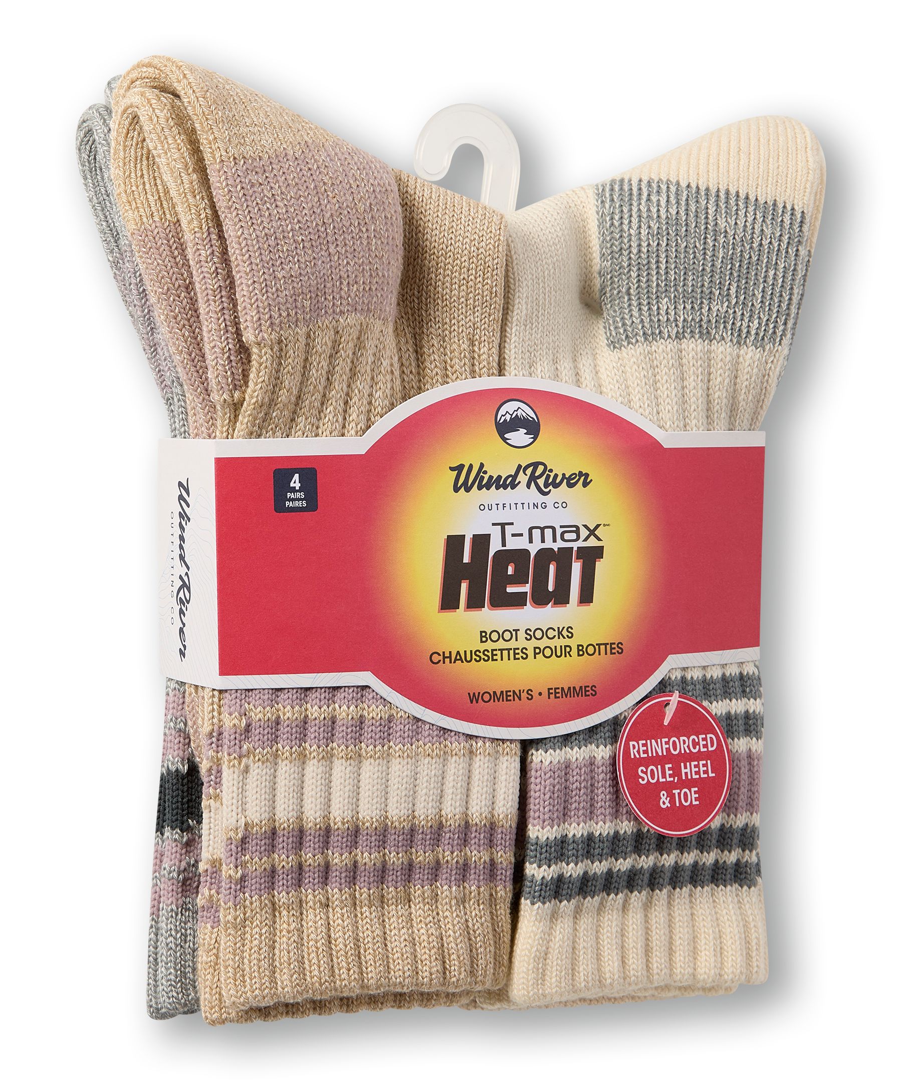 Chaussettes décontractées avec T-MAX pour femmes, WindRiver, paquet de 4&nbsp;paires