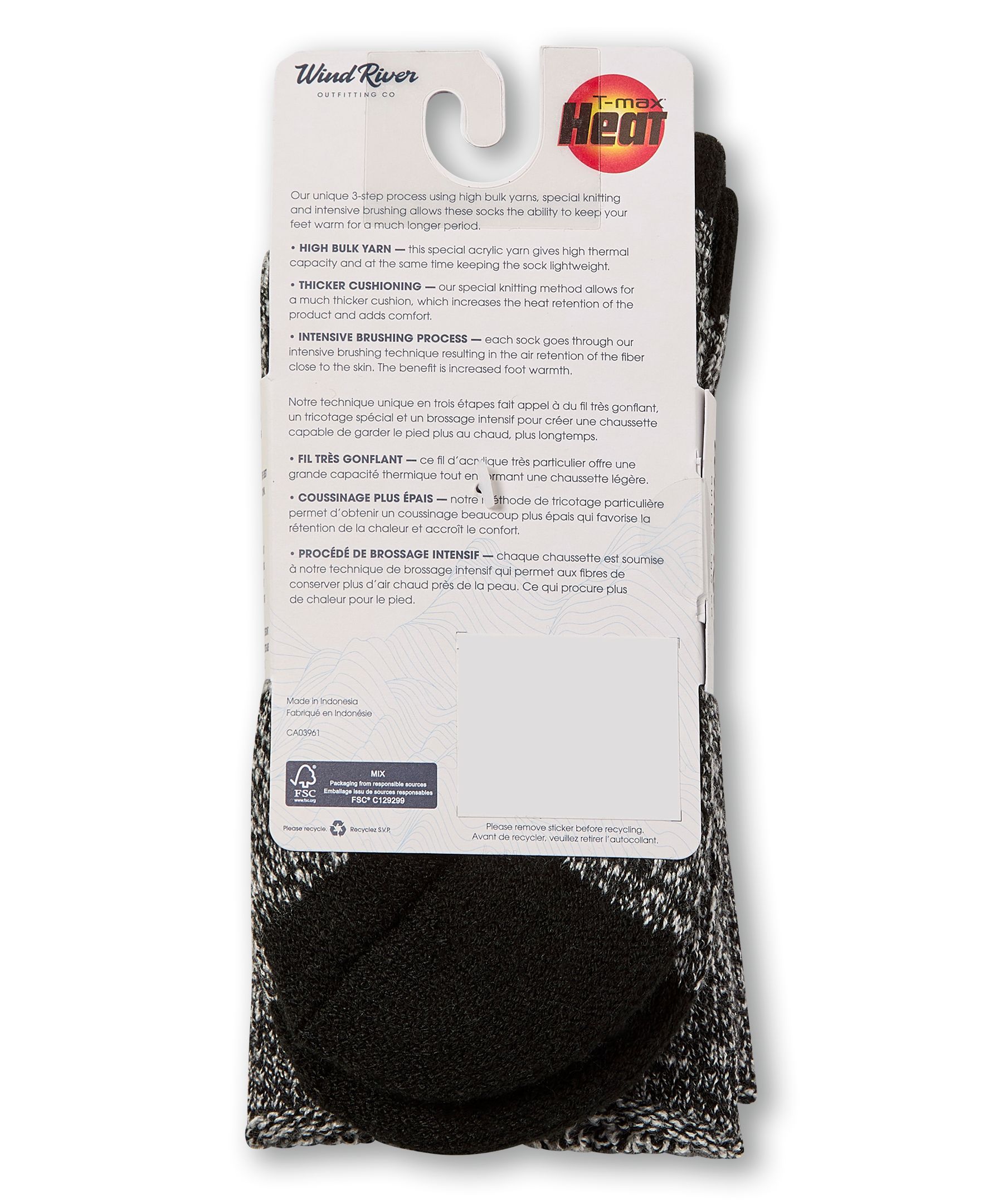 Chaussettes T-Max sans compression pour femmes, WindRiver