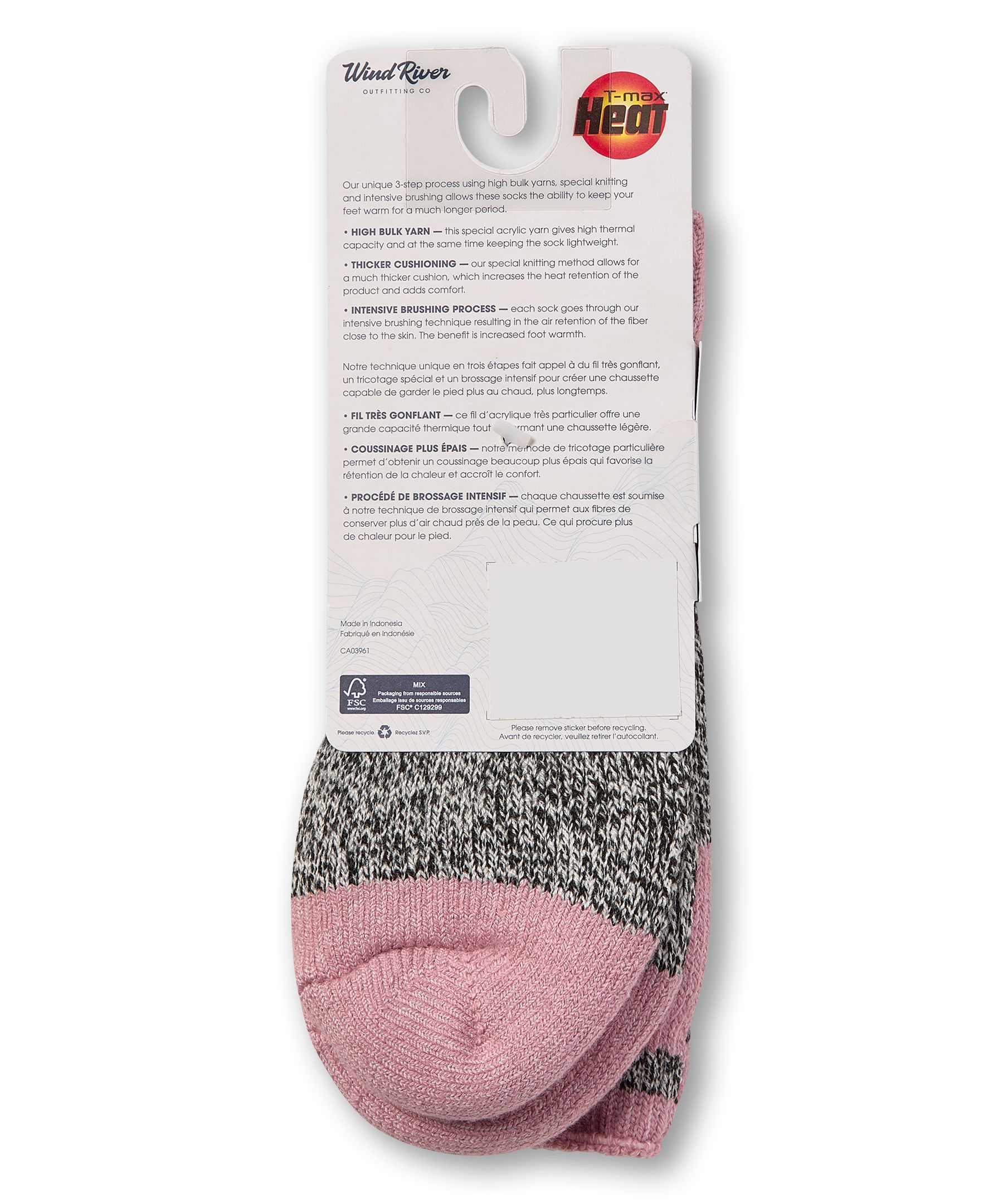 Chaussettes torsadées renforcées T-Max pour femmes, WindRiver