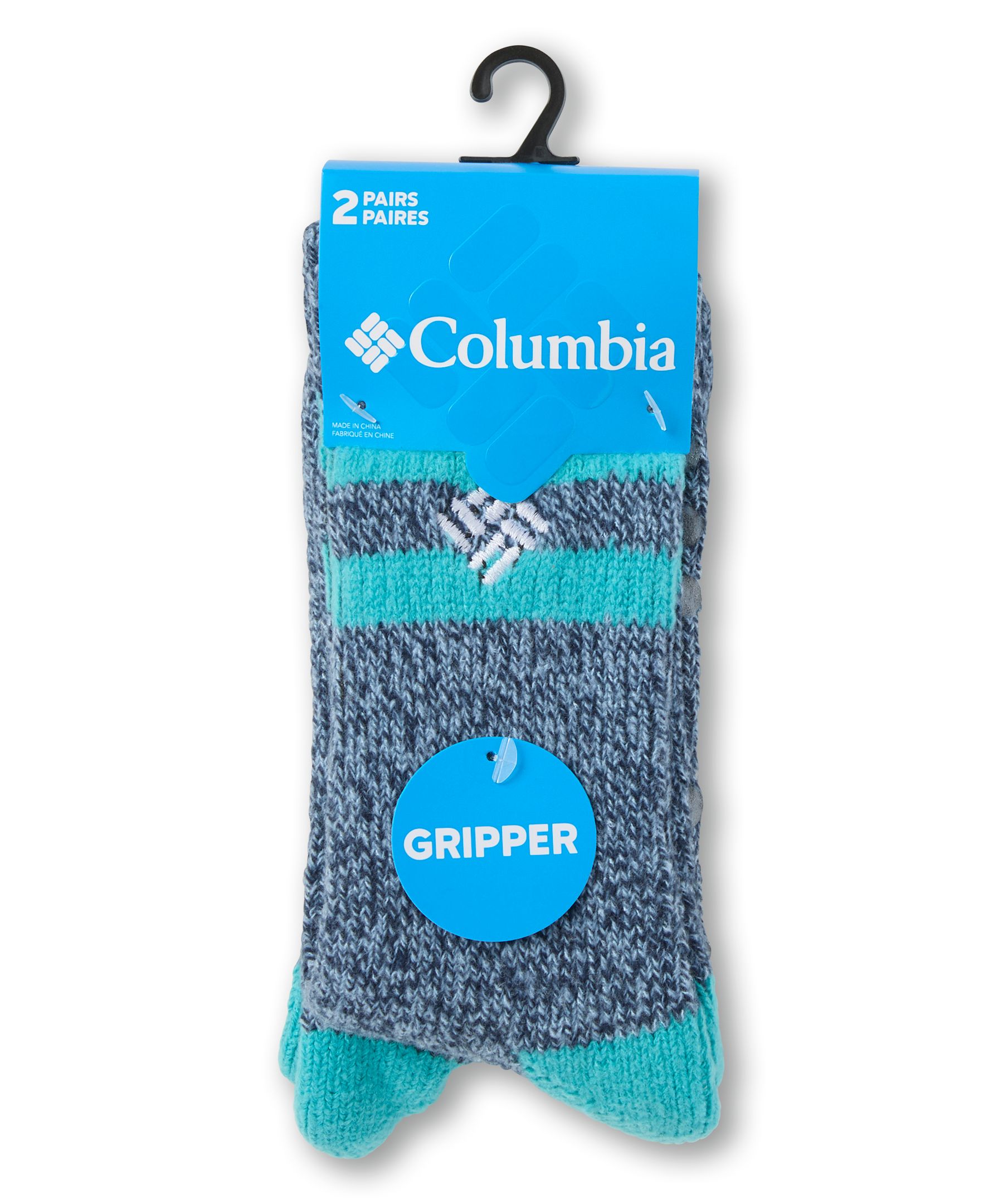 Chaussettes antidérapantes pour femmes, Chillin, Columbia, paquet de 2&nbsp;paires