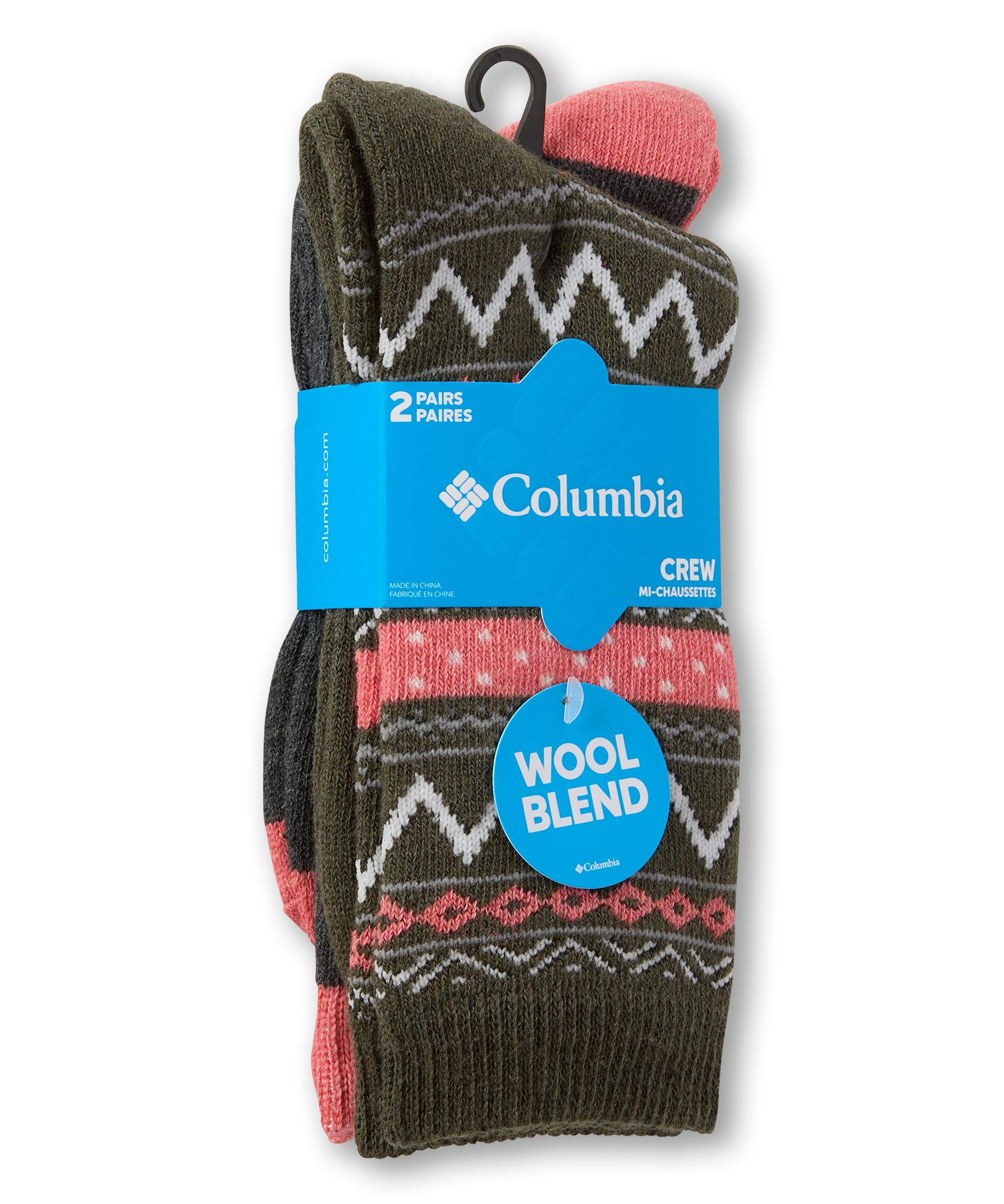 Chaussettes indispensables à motif Jacquard pour femmes, Columbia, paquet de 2&nbsp;paires
