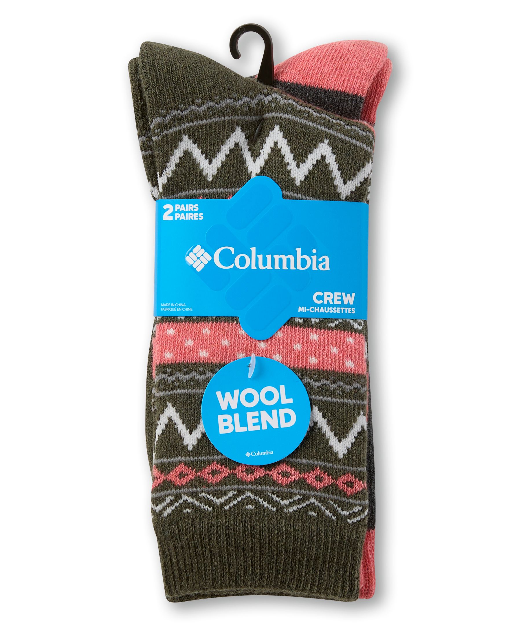 Chaussettes indispensables à motif Jacquard pour femmes, Columbia, paquet de 2&nbsp;paires