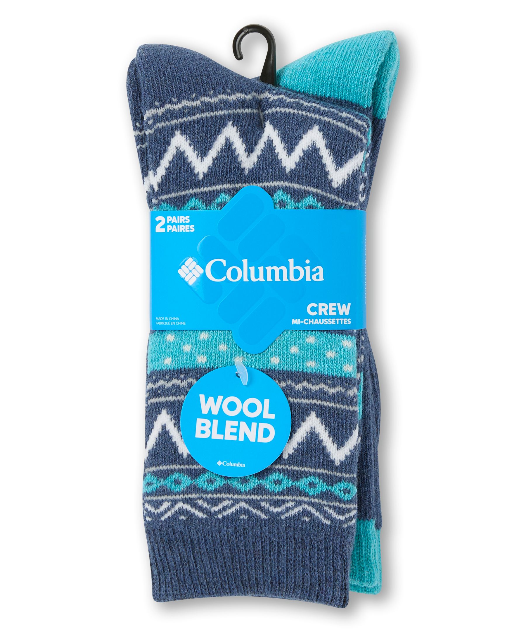 Chaussettes indispensables à motif Jacquard pour femmes, Columbia, paquet de 2&nbsp;paires